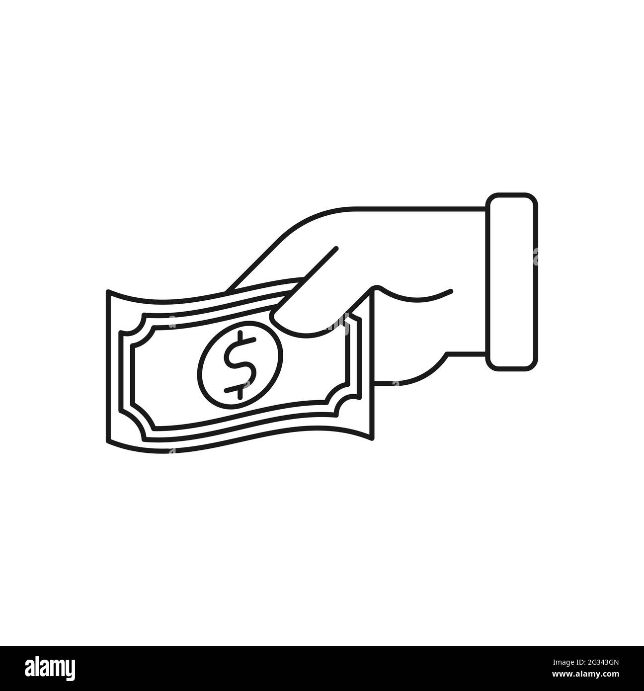 Money with Hand icon Vector Illustration. Money Cash on Hand icon vector design concept for Payment, Finance, Currency and Trading Business. Dollar Mo Stock Vector