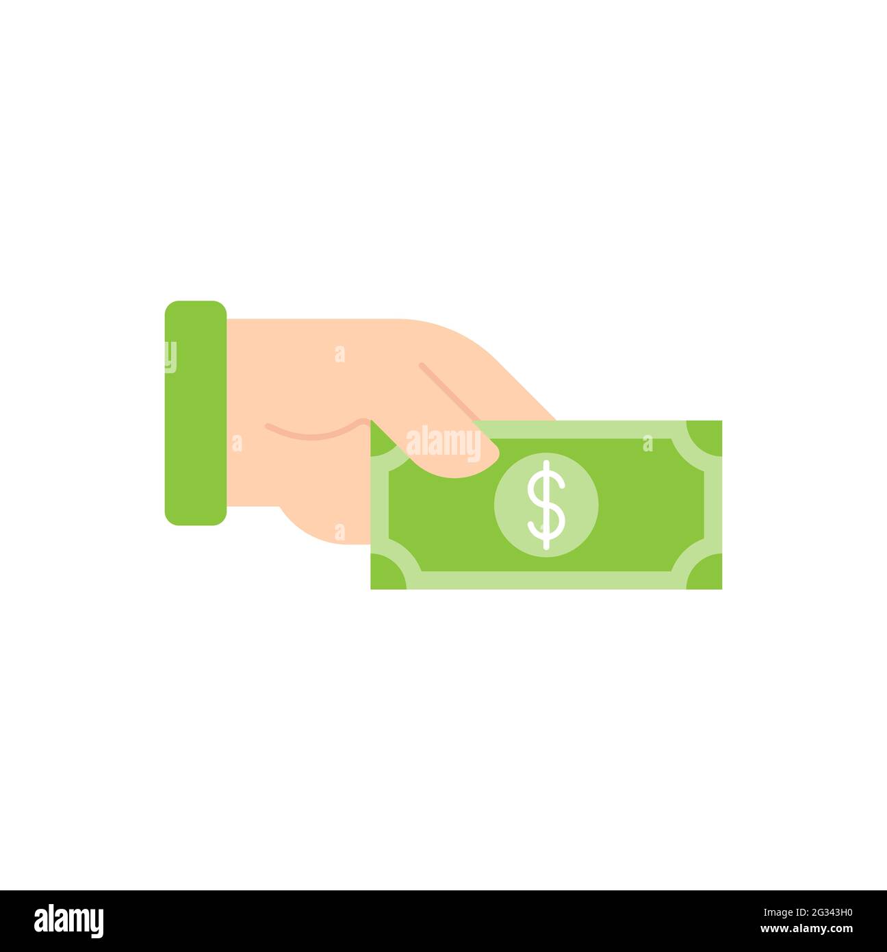Money with Hand icon Vector Illustration. Money Cash on Hand icon vector design concept for Payment, Finance, Currency and Trading Business. Dollar Mo Stock Vector