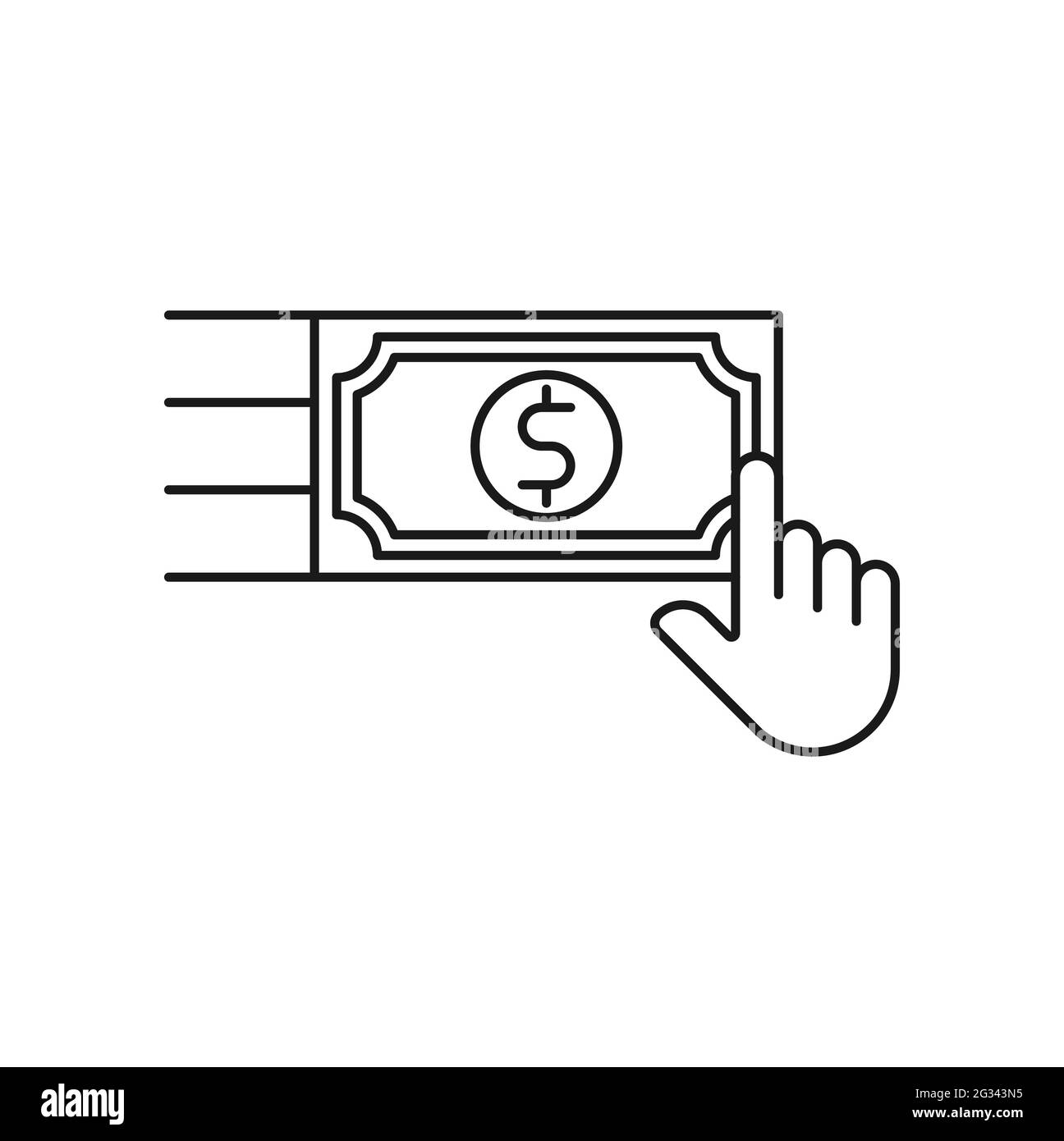 Money with Hand icon Vector Illustration. Money Cash on Hand icon ...