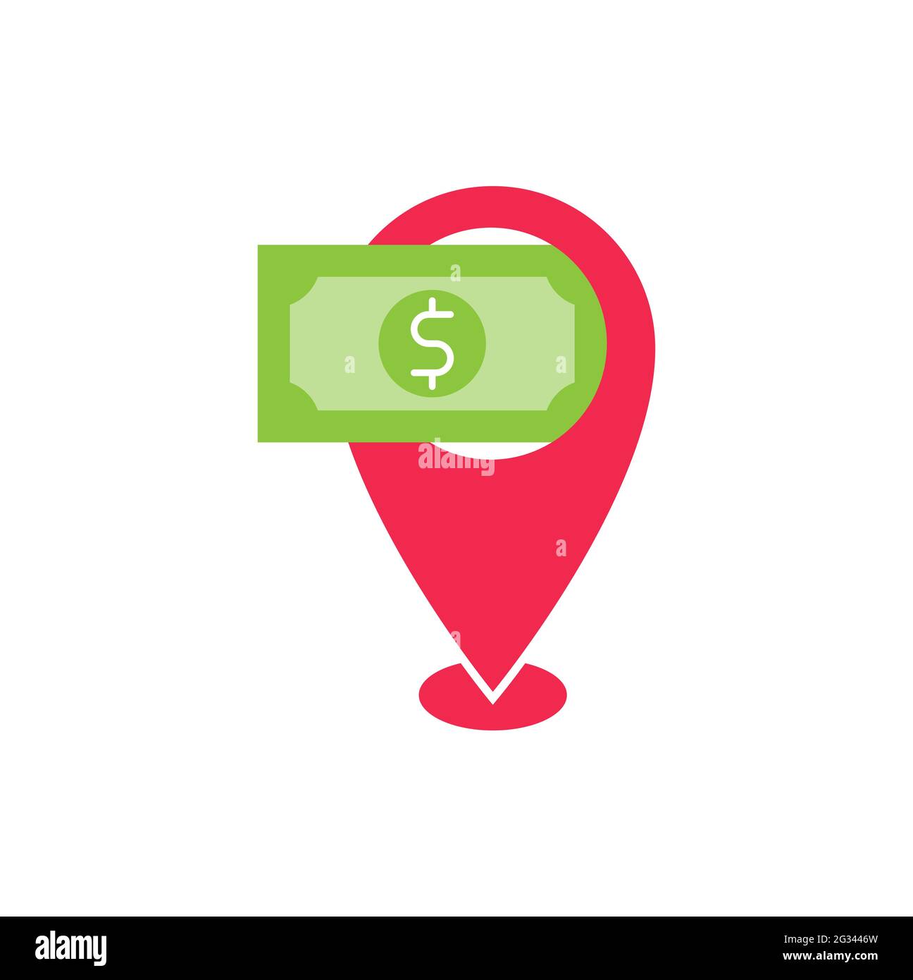 Money Location icon Vector Design. Money cash icon with Location Pin ...