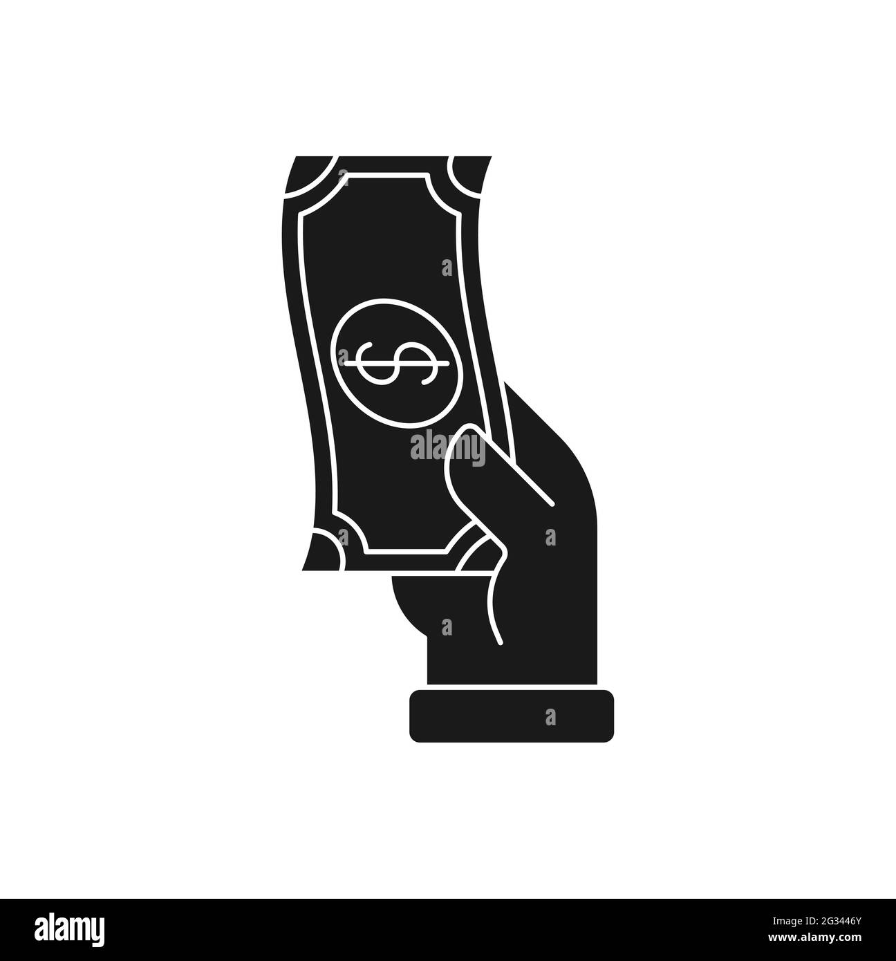 Money with Hand icon Vector Illustration. Money Cash on Hand icon ...