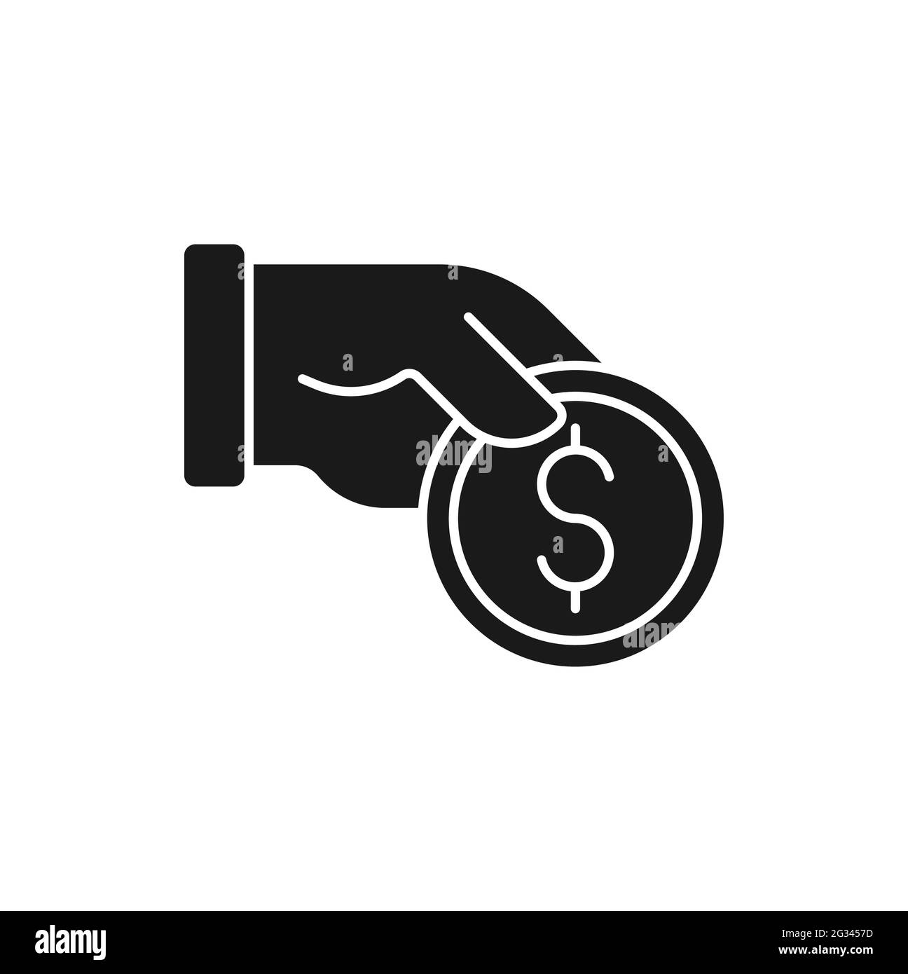 Money with Hand icon Vector Illustration. Money Cash on Hand icon ...