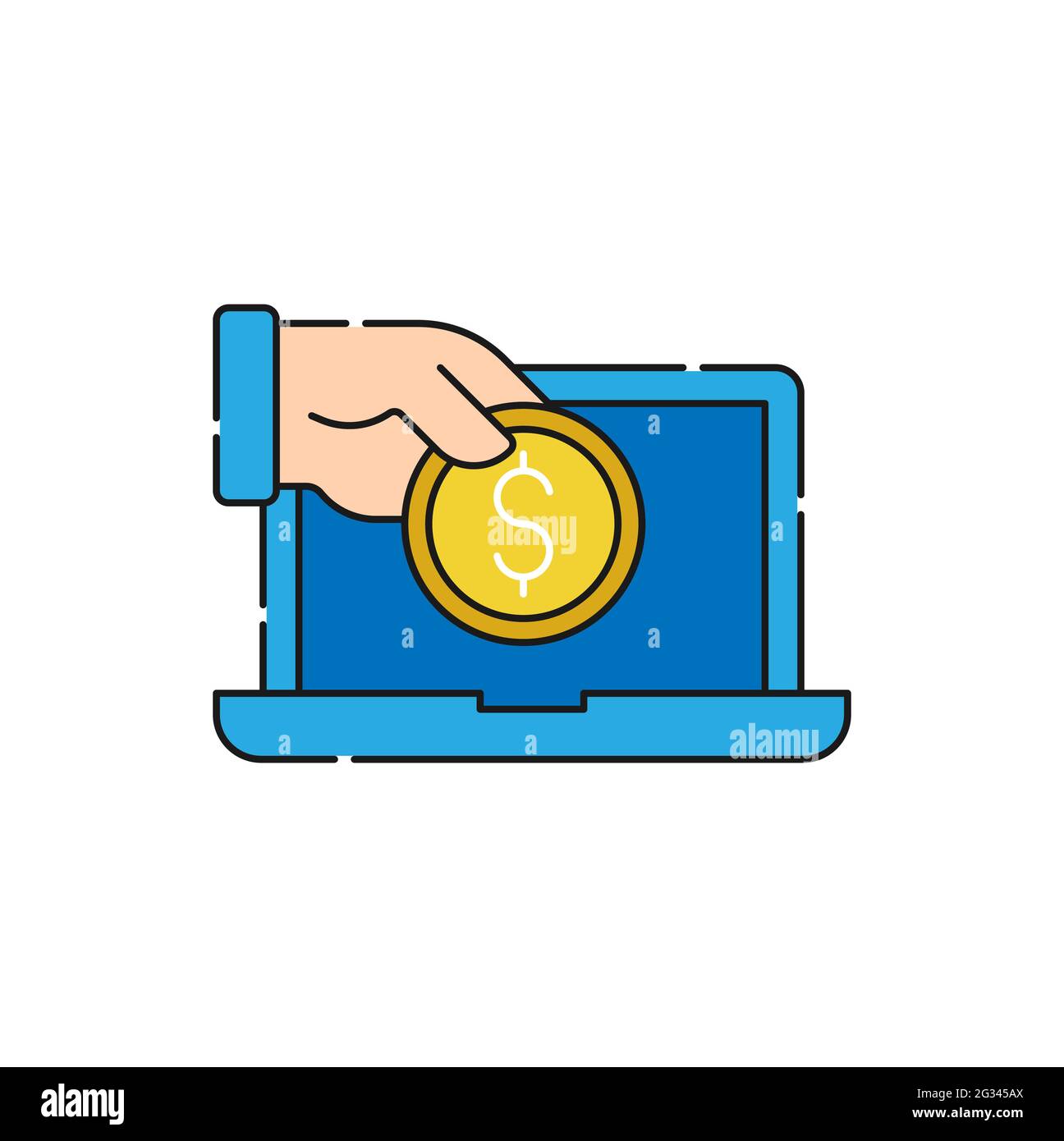 Digital Mobile Payment icon Vector Illustration. Modern Mobile Payment with Smartphone icon vector design concept for Online Payment, Finance, and Mob Stock Vector