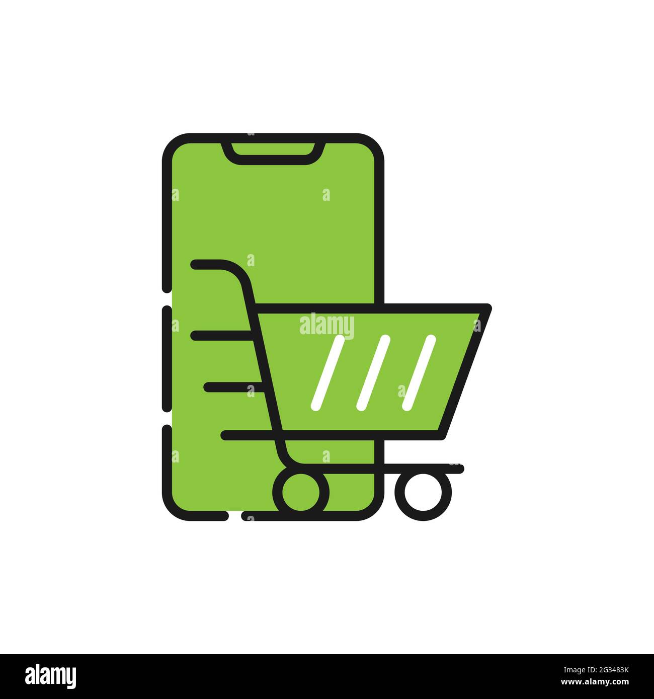 Shopping Cart with mobile phone icon Vector Design. Shopping Cart icon