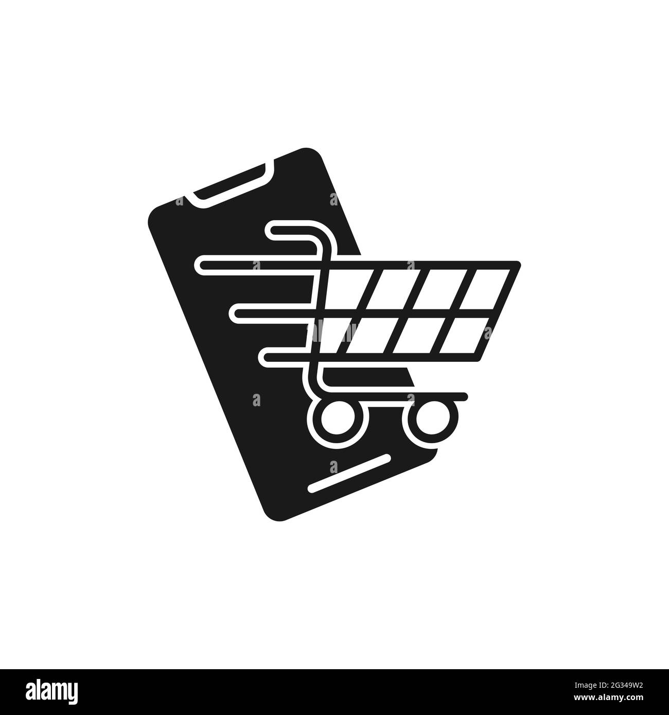 Shopping Cart with mobile phone icon Vector Design. Shopping Cart icon with  smartphone design concept for e-commerce, online store and marketplace web  Stock Vector Image & Art - Alamy