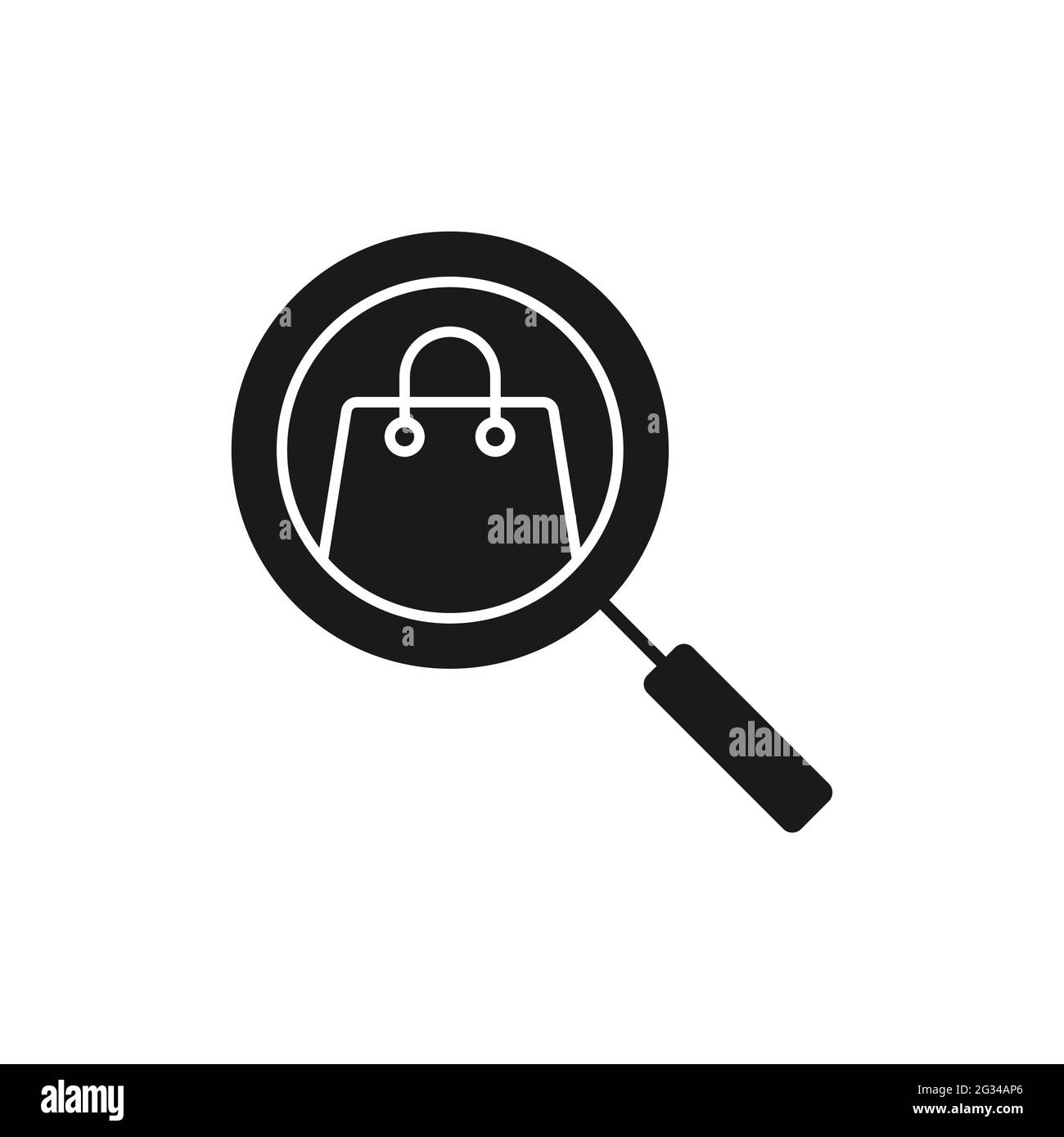 Shopping Bag with Search icon Vector Design. Shopping Bag icon with ...