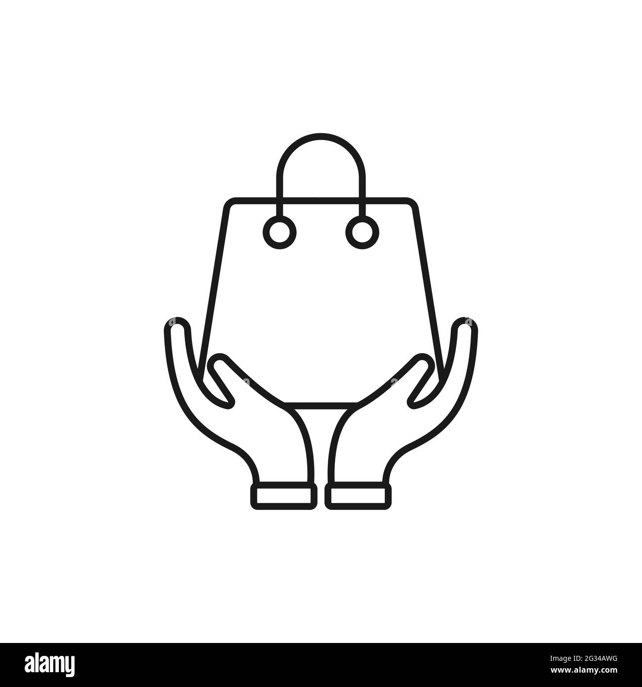 Shopping Bag with Hand icon Vector Design. Shopping Bag icon with Hand ...