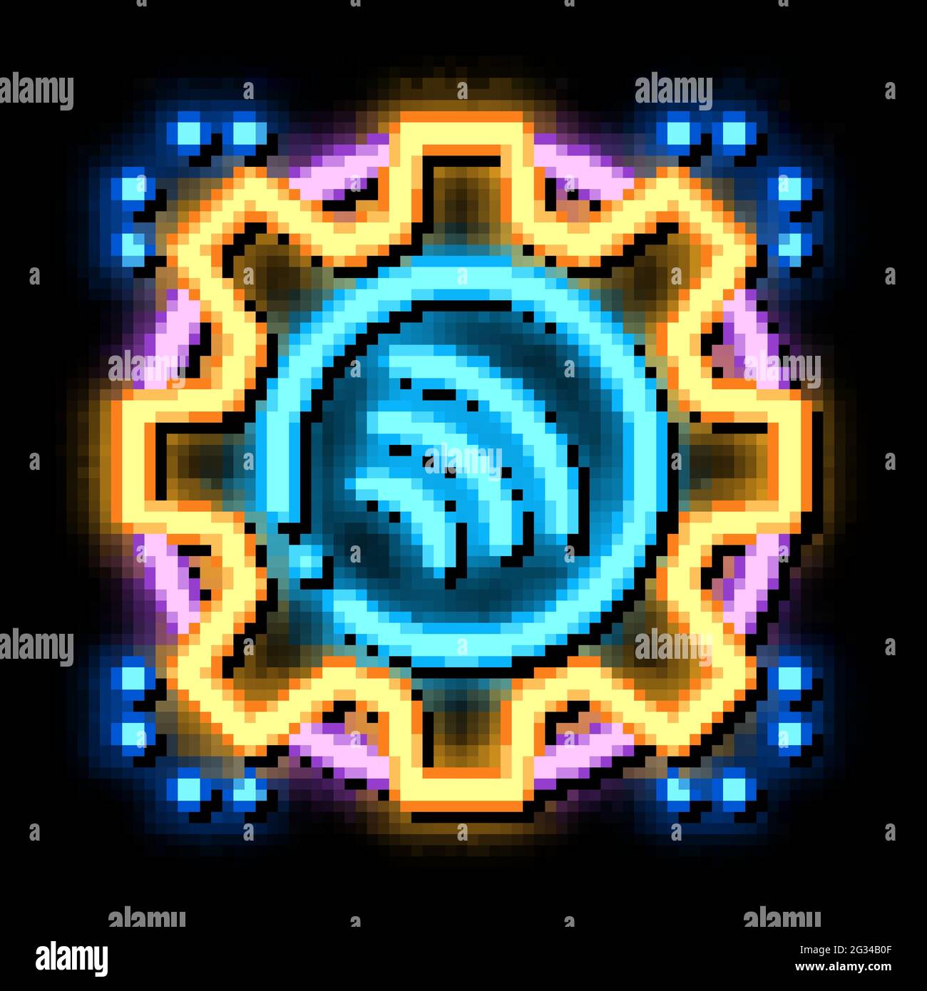 repair radio signal neon glow icon illustration Stock Vector Image ...