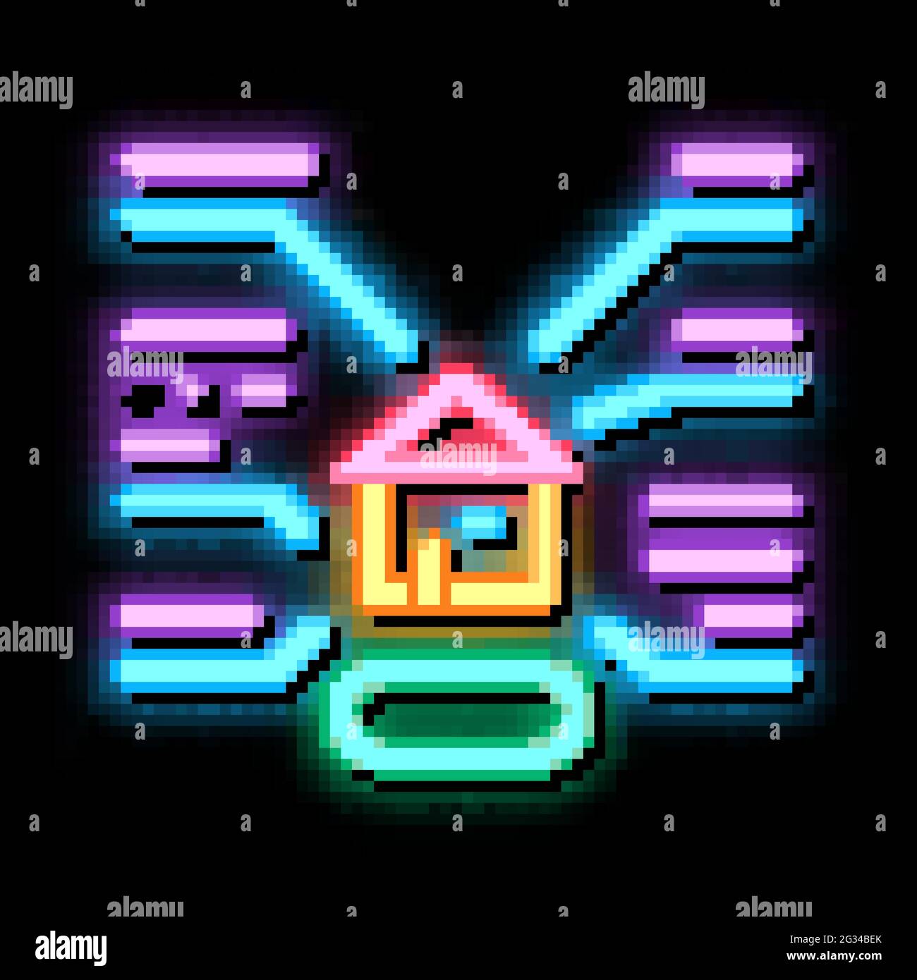 house characteristics neon glow icon illustration Stock Vector Image ...