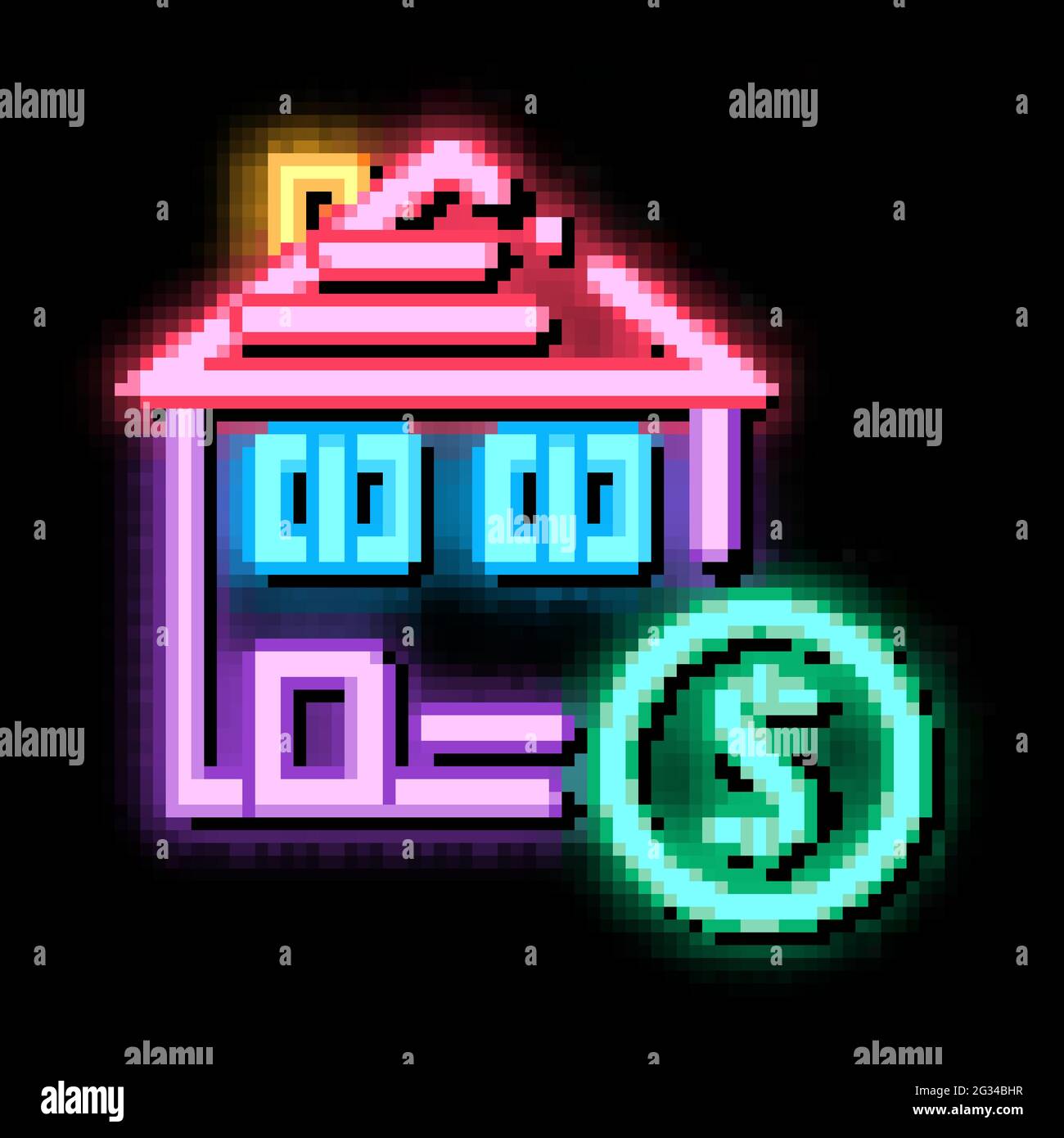 house sale neon glow icon illustration Stock Vector Image & Art - Alamy