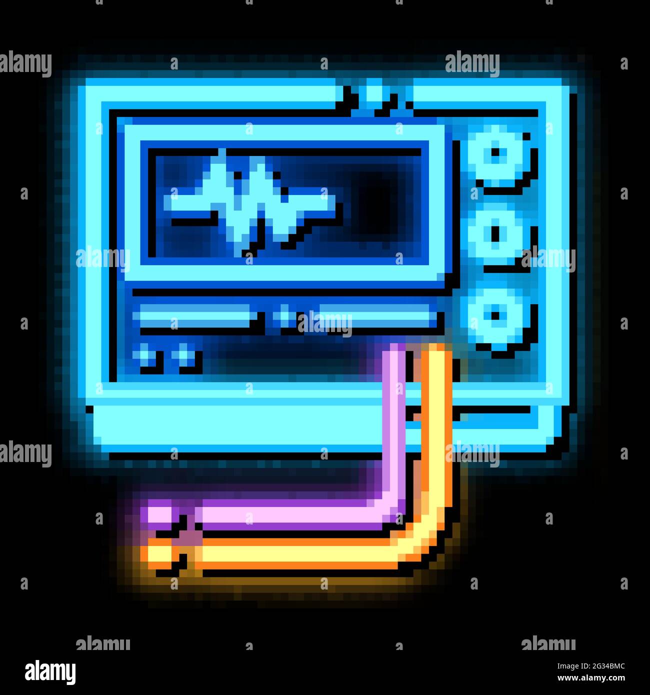 radio diagnosis equipment neon glow icon illustration Stock Vector ...