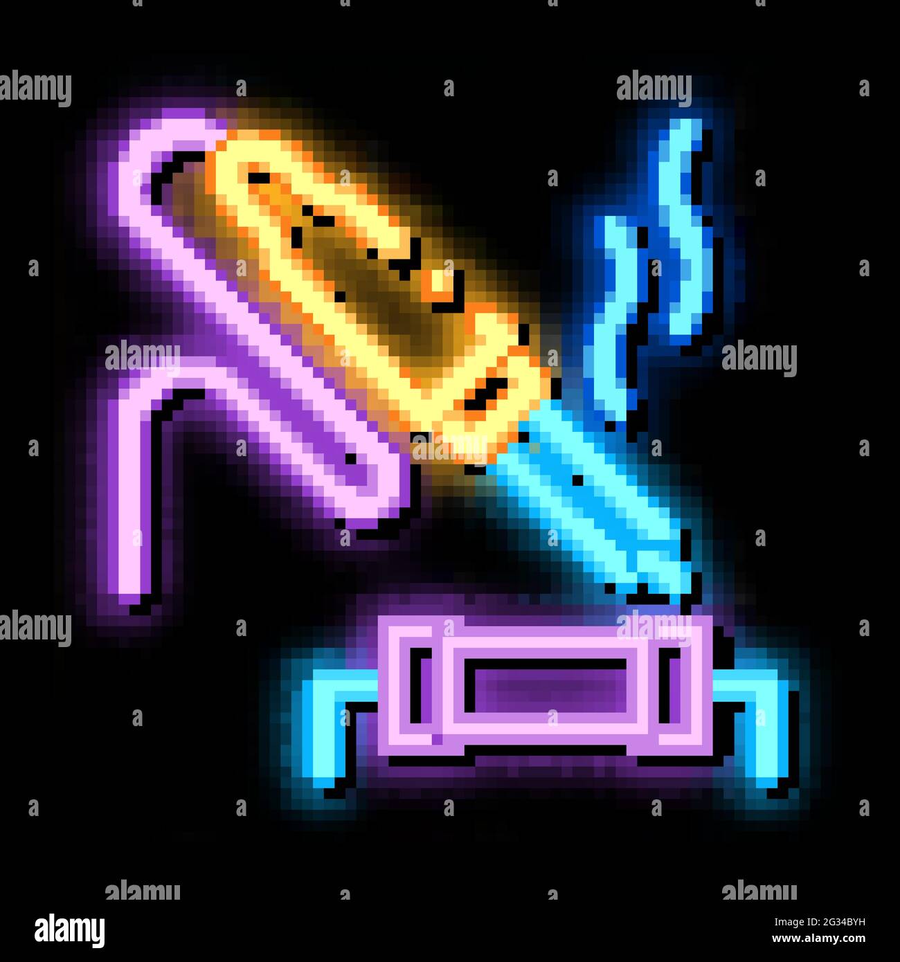 soldering iron solder resistor neon glow icon illustration Stock Vector ...