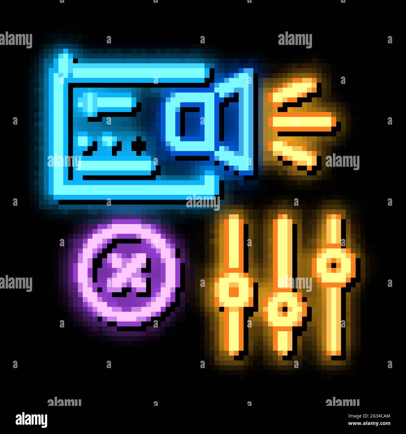 radio sound settings neon glow icon illustration Stock Vector Image ...