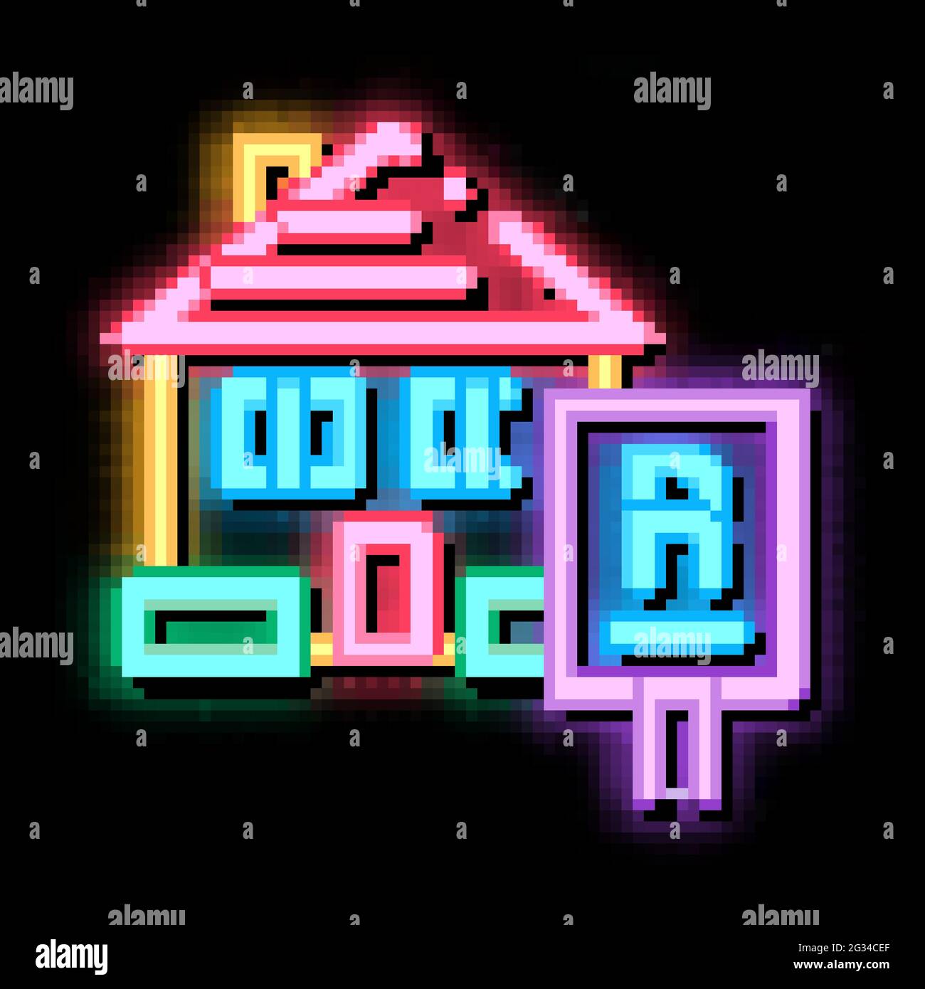 house rent neon glow icon illustration Stock Vector Image & Art - Alamy