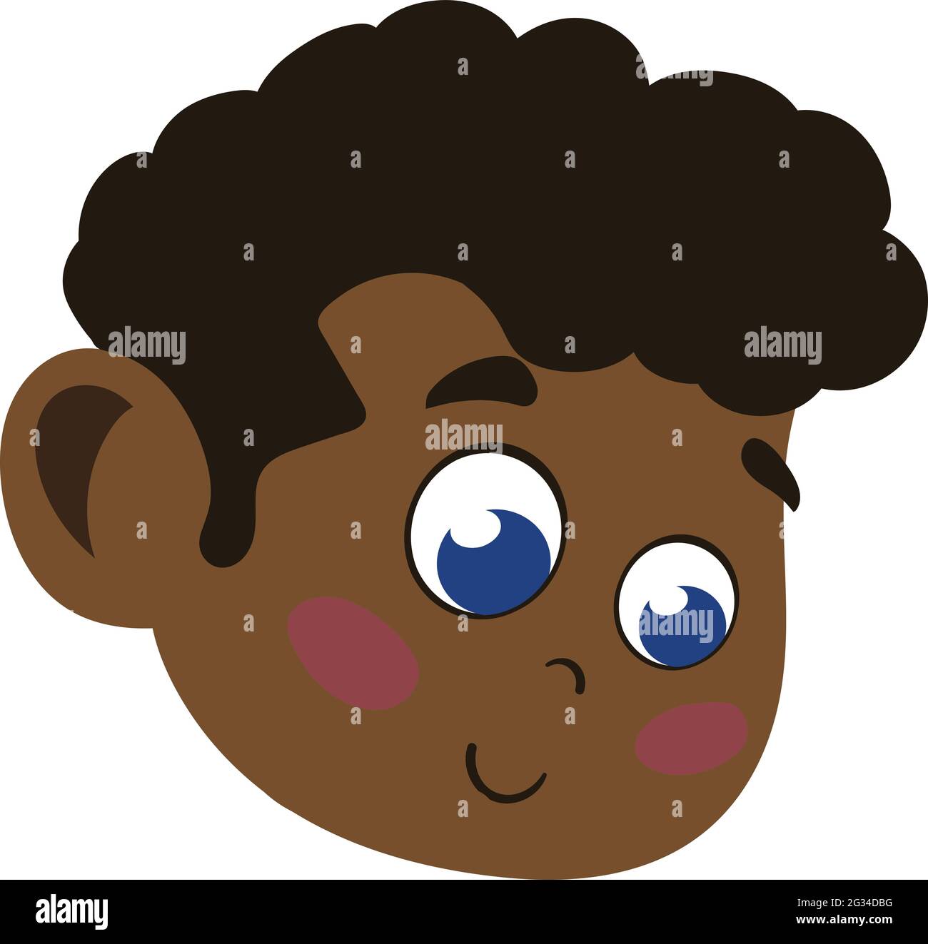 Cute and Adorable African American Kid. Cute Face with Innocent Expressions  and Curly Hair looking Happy. Smiling Face. Happy Face. Boy Face Stock  Vector Image & Art - Alamy