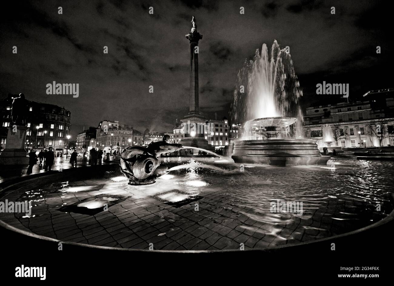 Trafalgar Square at night Stock Photo - Alamy
