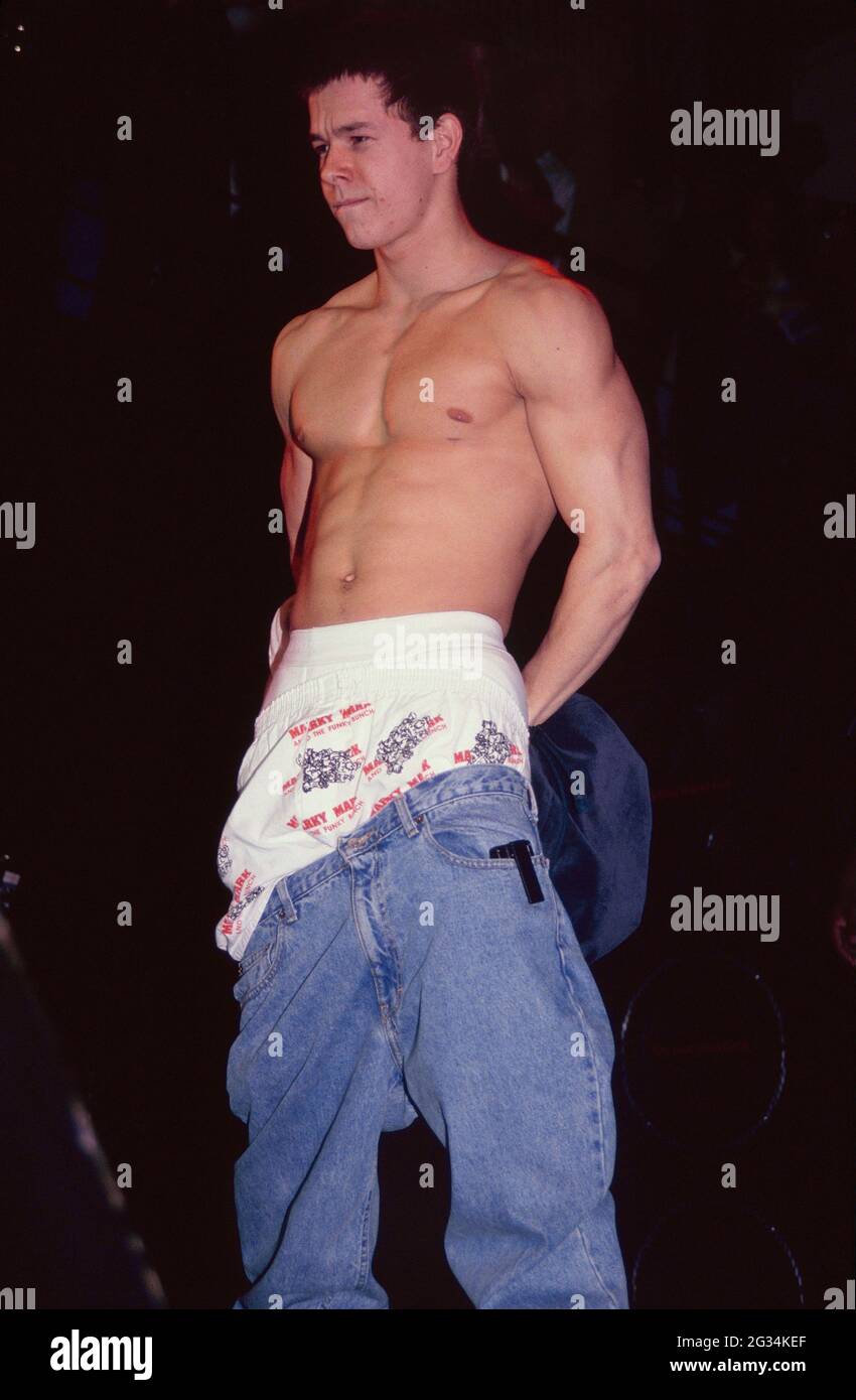 Mark Wahlberg, aka Marky Mark performing at a party to celebrate the February 1992 special Bruce Weber issue of Interview Magazine at Limelight in New York City on February 17, 1992.  Photo Credit: Henry McGee/MediaPunch Stock Photo