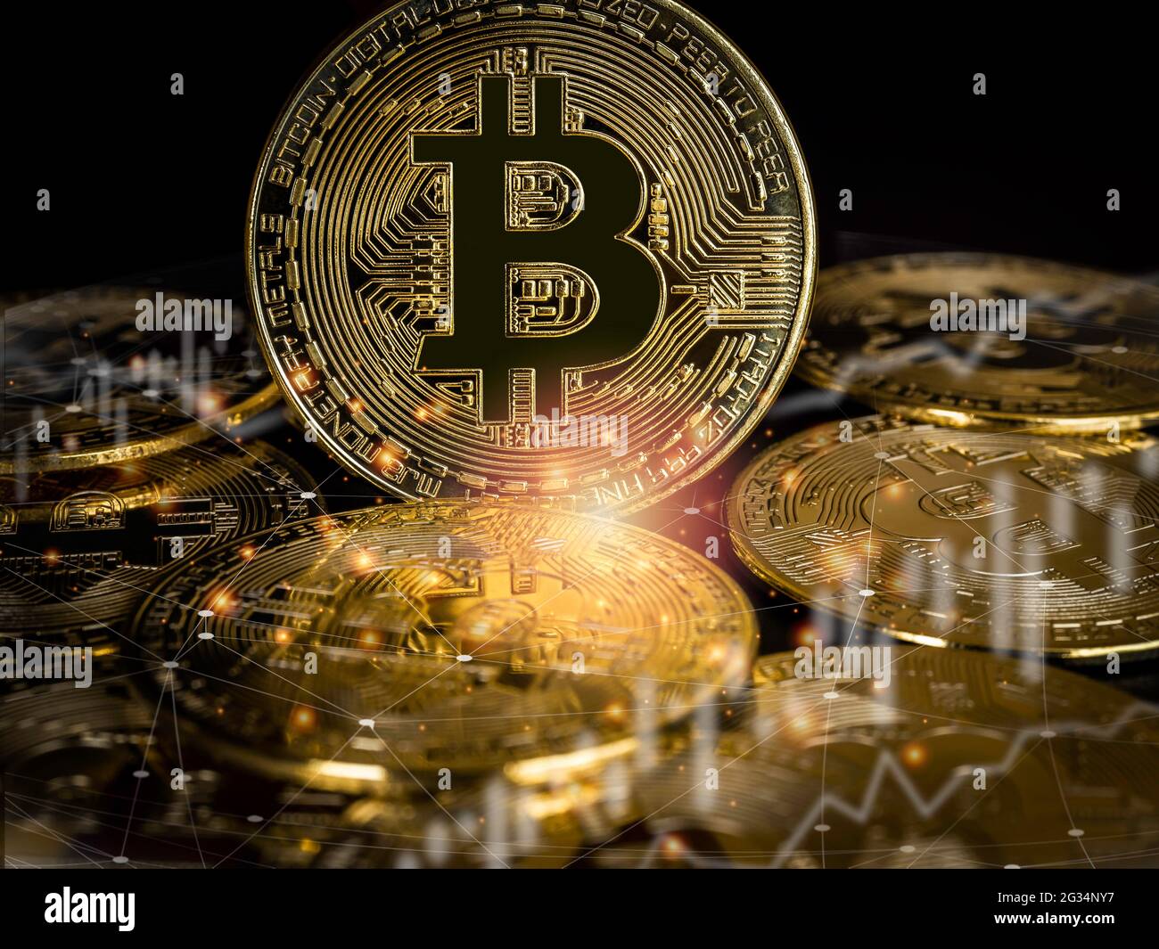 bitcoin chart on dark background. Cryptocurrency is the currency of the  future Stock Photo - Alamy