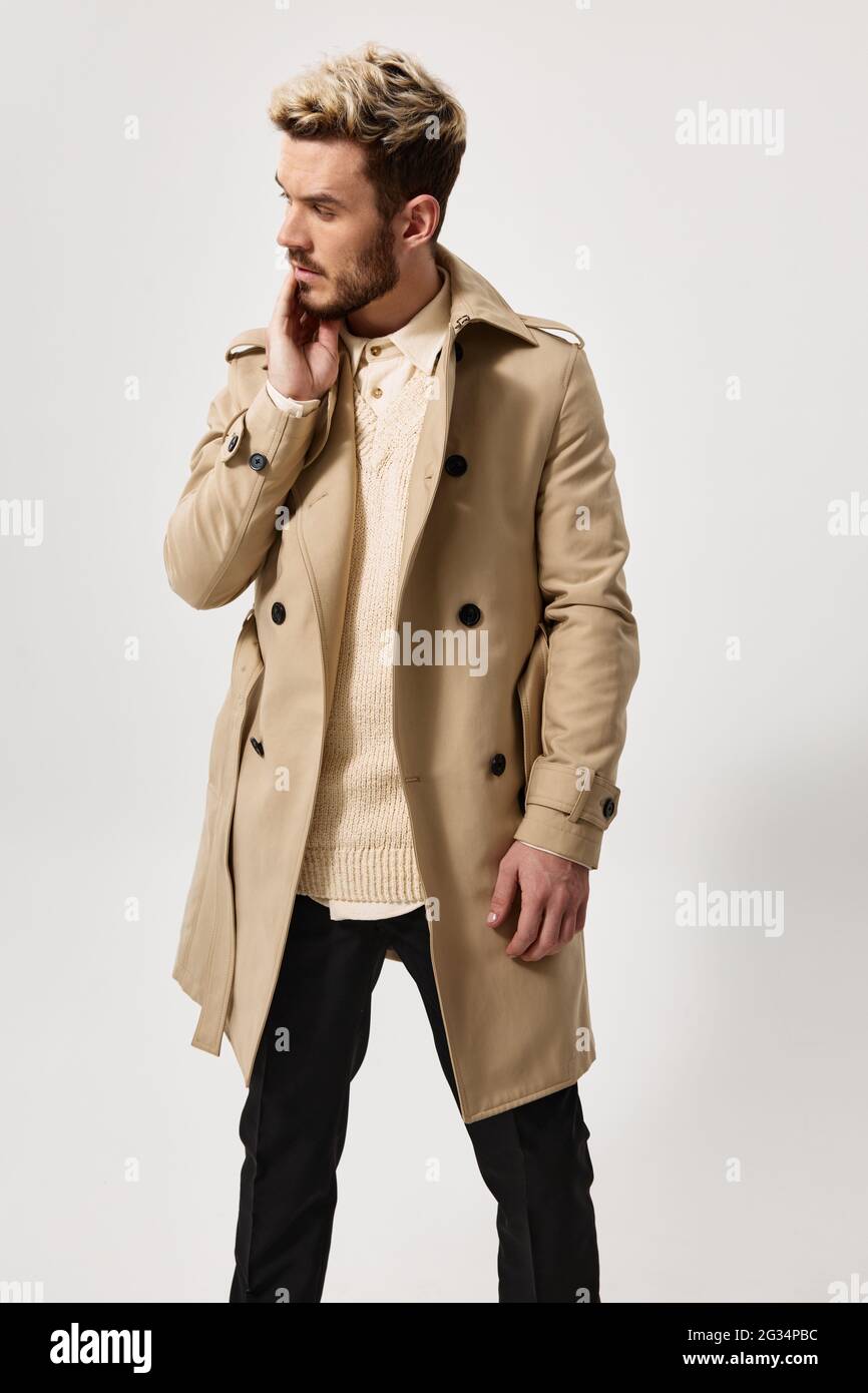 beige coat suit