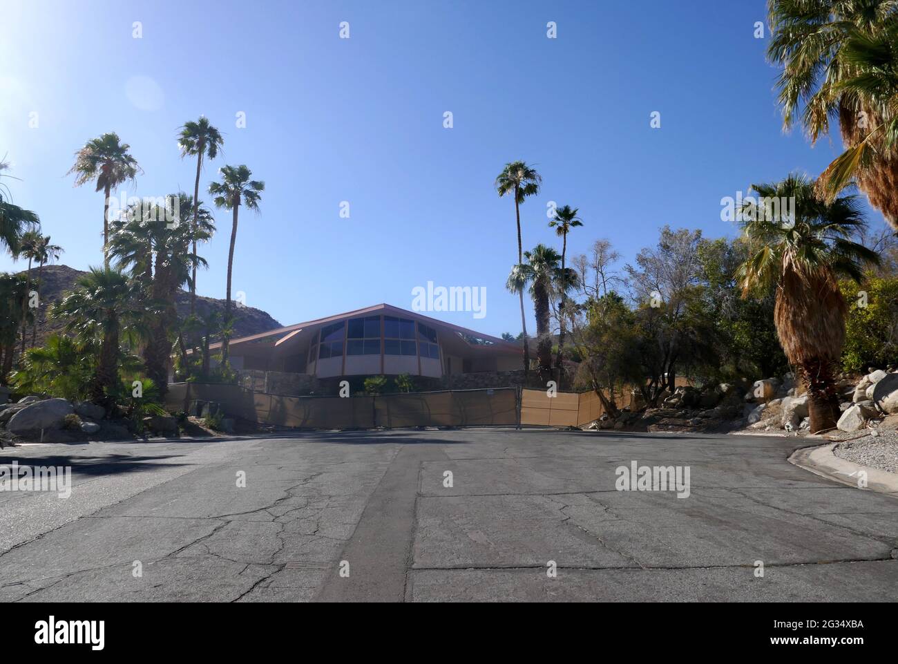 Palm Springs, California, USA 10th June 2021 A general view of atmosphere singer Elvis Presley's Honeymoon Hideaway House at 1350 Ladera Circle in Vista Las Palmas in Palm Springs, California, USA. Photo by Barry King/Alamy Stock Photo Stock Photo