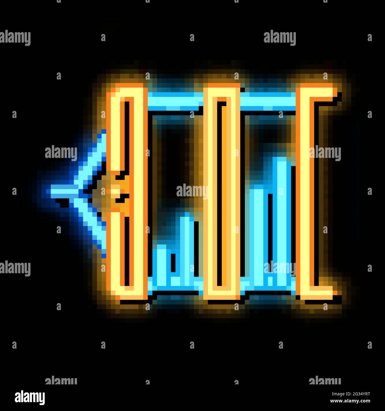 fishing net neon glow icon illustration Stock Vector