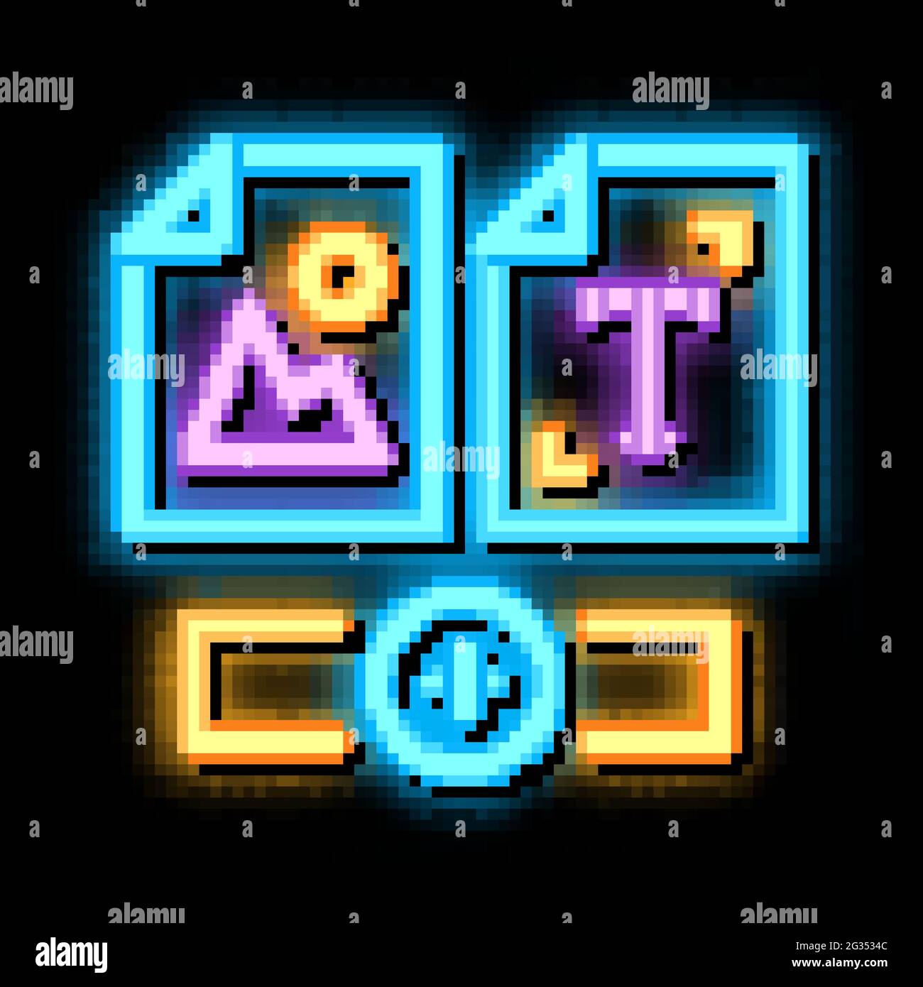 web side image and text neon glow icon illustration Stock Vector Image ...
