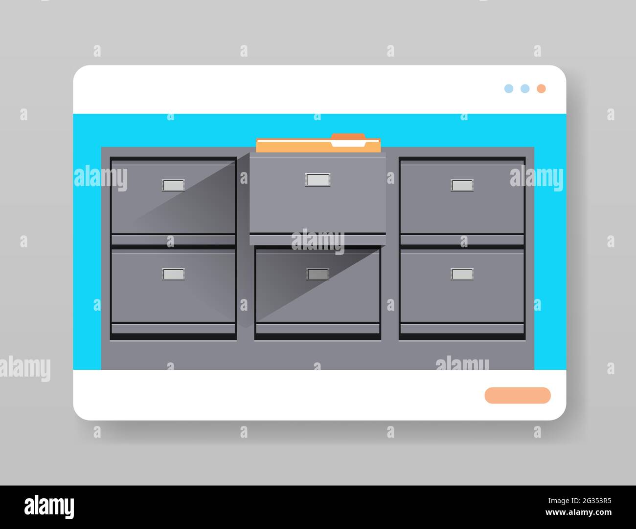 electronic file archives digital in web browser window organization service concept