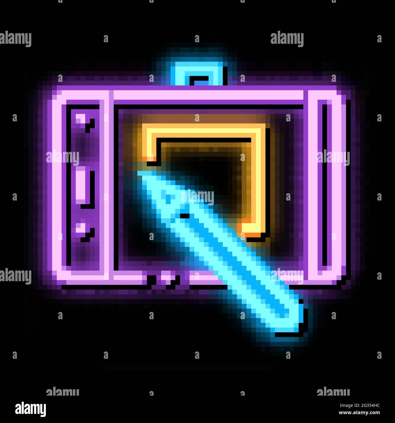 web site design on tablet neon glow icon illustration Stock Vector ...