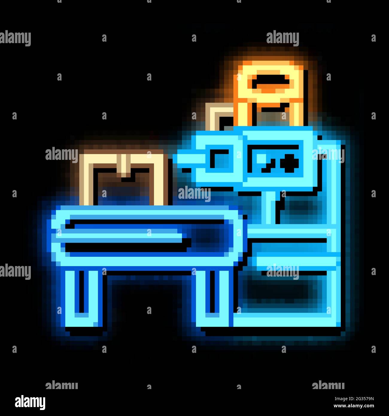 industrial manufacturing neon glow icon illustration Stock Vector Image ...