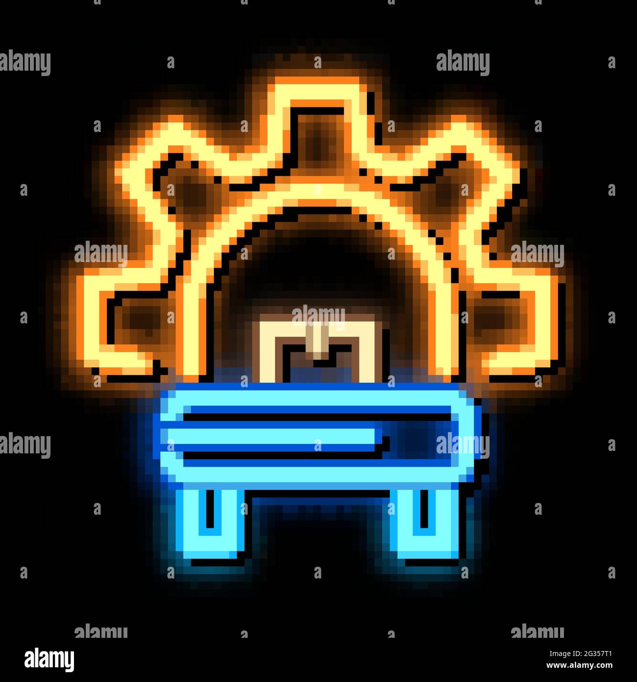 manufacturing equipment neon glow icon illustration Stock Vector Image ...