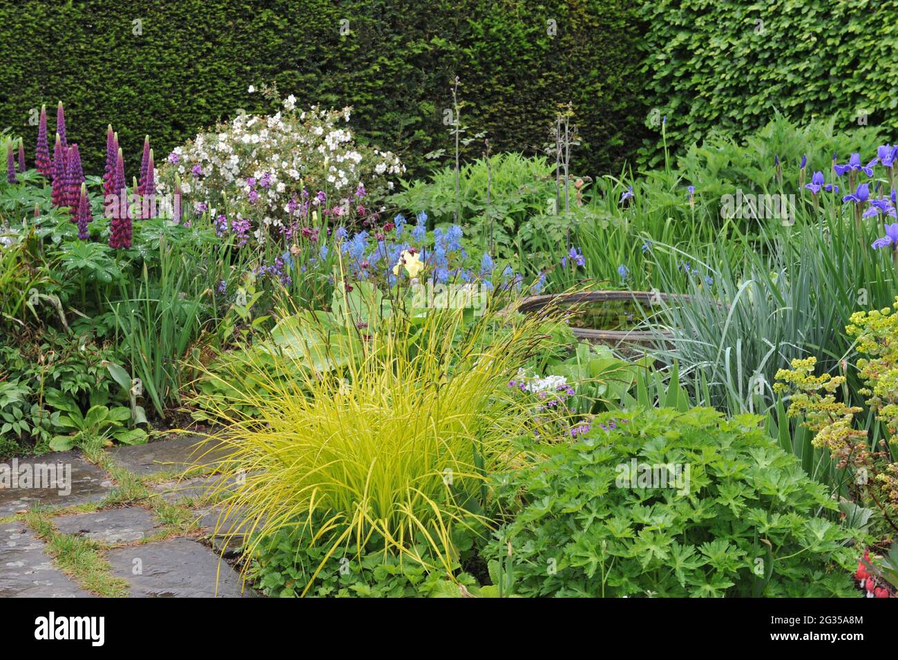 WOLLERTON, SHROPSHIRE / UNITED KINGDOM - 22 MAY 2014: The garden at Wollerton Old Hall Stock Photo