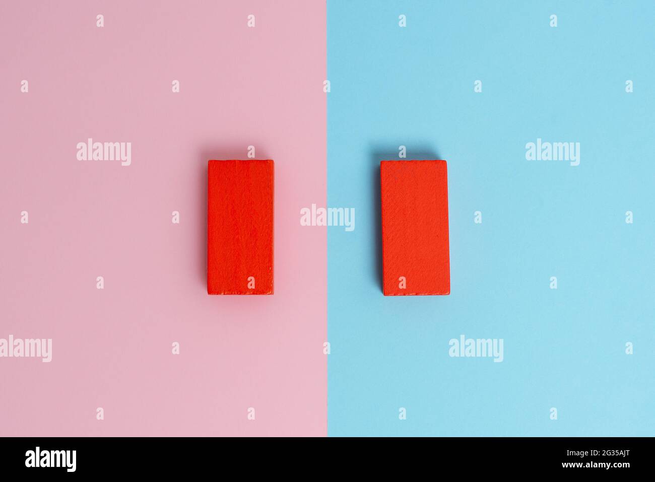 Comparison of Two Objects Blocks Pencils Sticker Notes Facing Inward ...