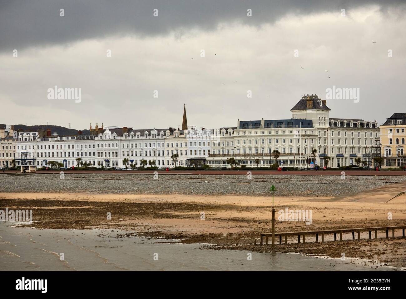 Coastal seaside resort town Llandudno North Wales sea front