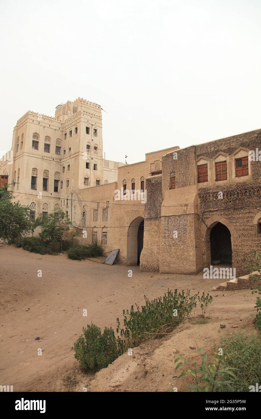 A view from the old city of Zabid. Zabid is one of the oldest cities in Yemen. The city is on the Unesco World Heritage List. Stock Photo