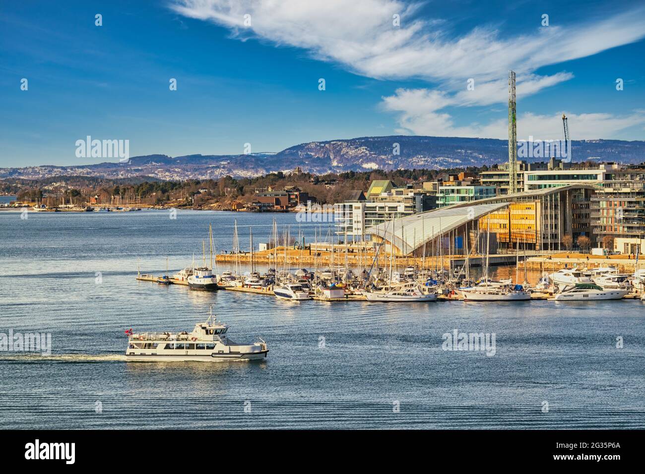 Oslo Norway, city skyline at Oslo harbour Stock Photo