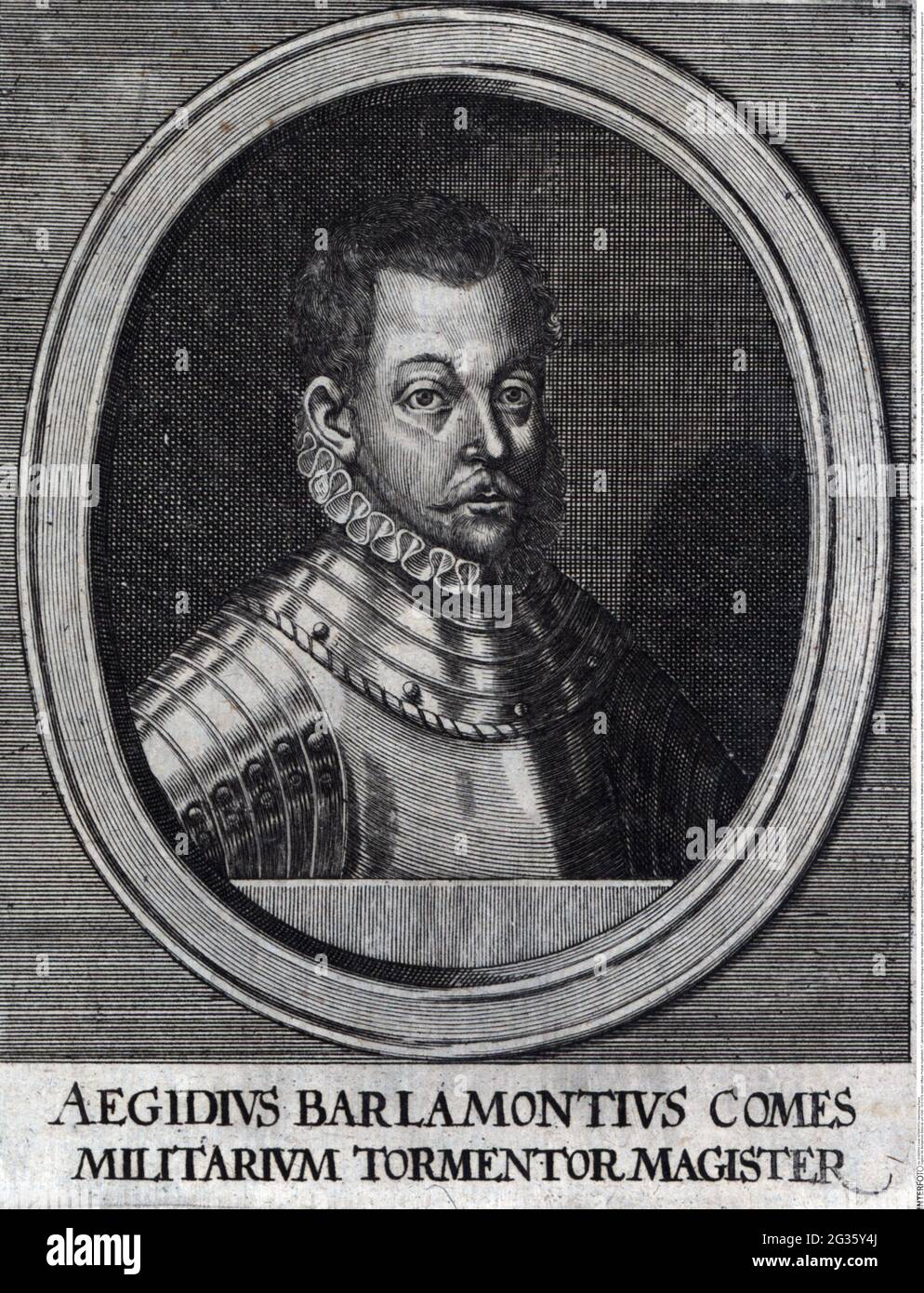 Berlaymont, Gilles de, circa 1540 - 18.6.1579, Dutch officer, portrait, copper engraving, 17th century, ARTIST'S COPYRIGHT HAS NOT TO BE CLEARED Stock Photo