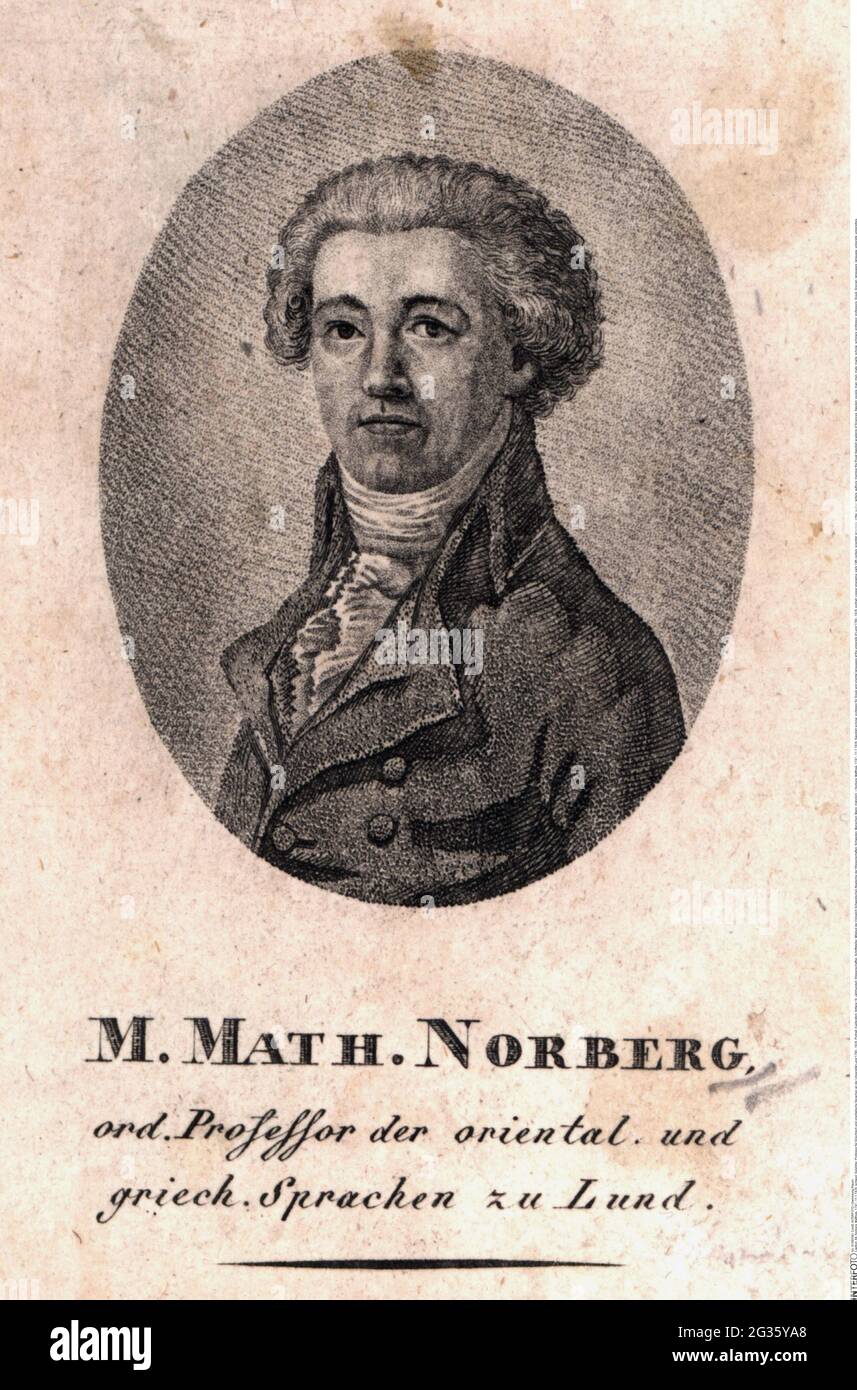 Norberg, Matthias, 1747 - 11.1.1826, Swedish scholar, ARTIST'S COPYRIGHT HAS NOT TO BE CLEARED Stock Photo