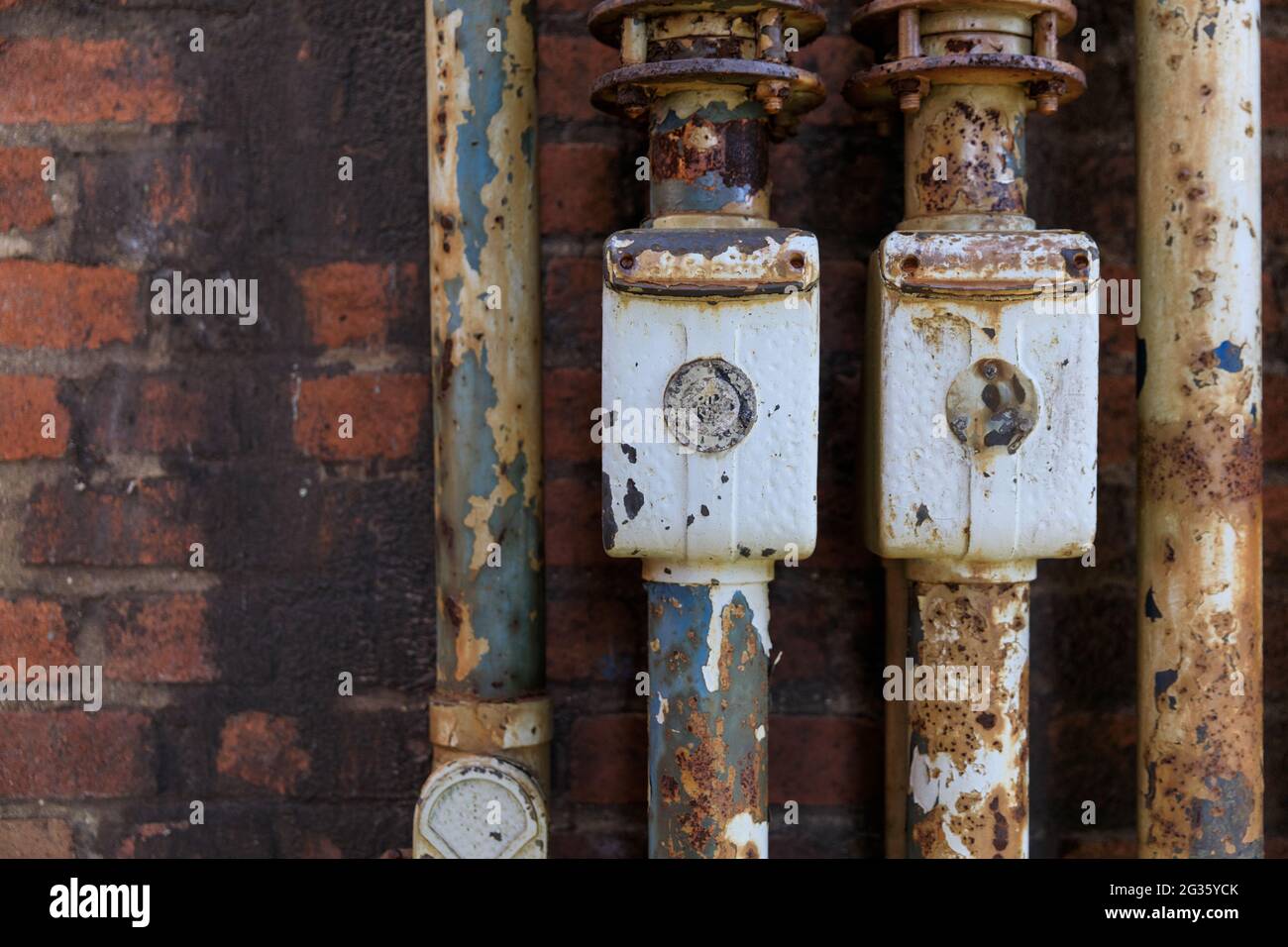 Industrial structures and pipes, former ironworks and steel manufacturing, Germany Stock Photo