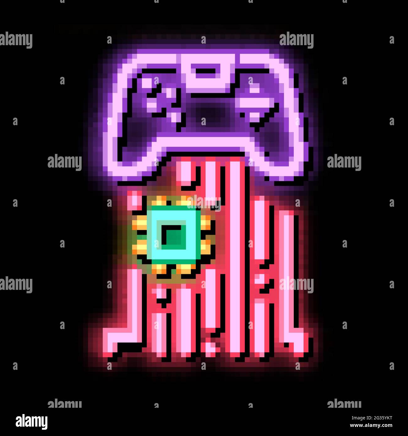 game controller chip neon glow icon illustration Stock Vector Image ...