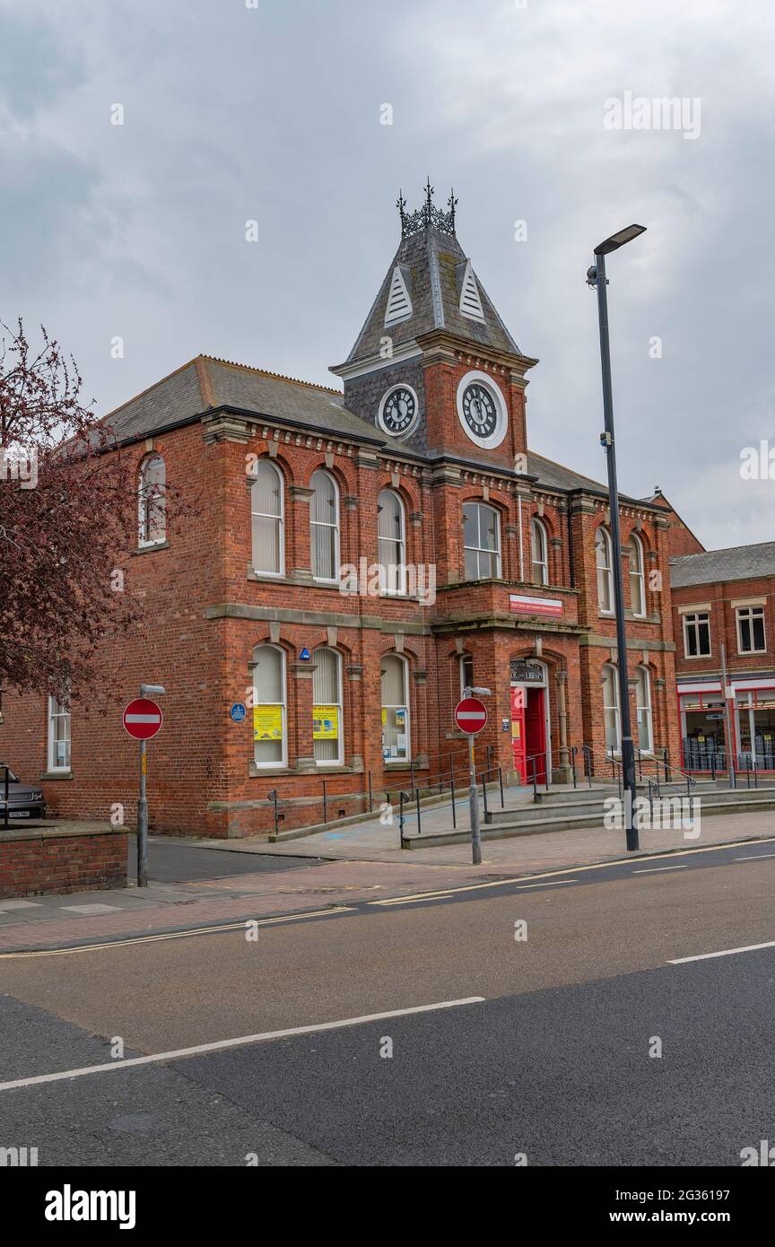 Blyth Library with clock tower Stock Photo
