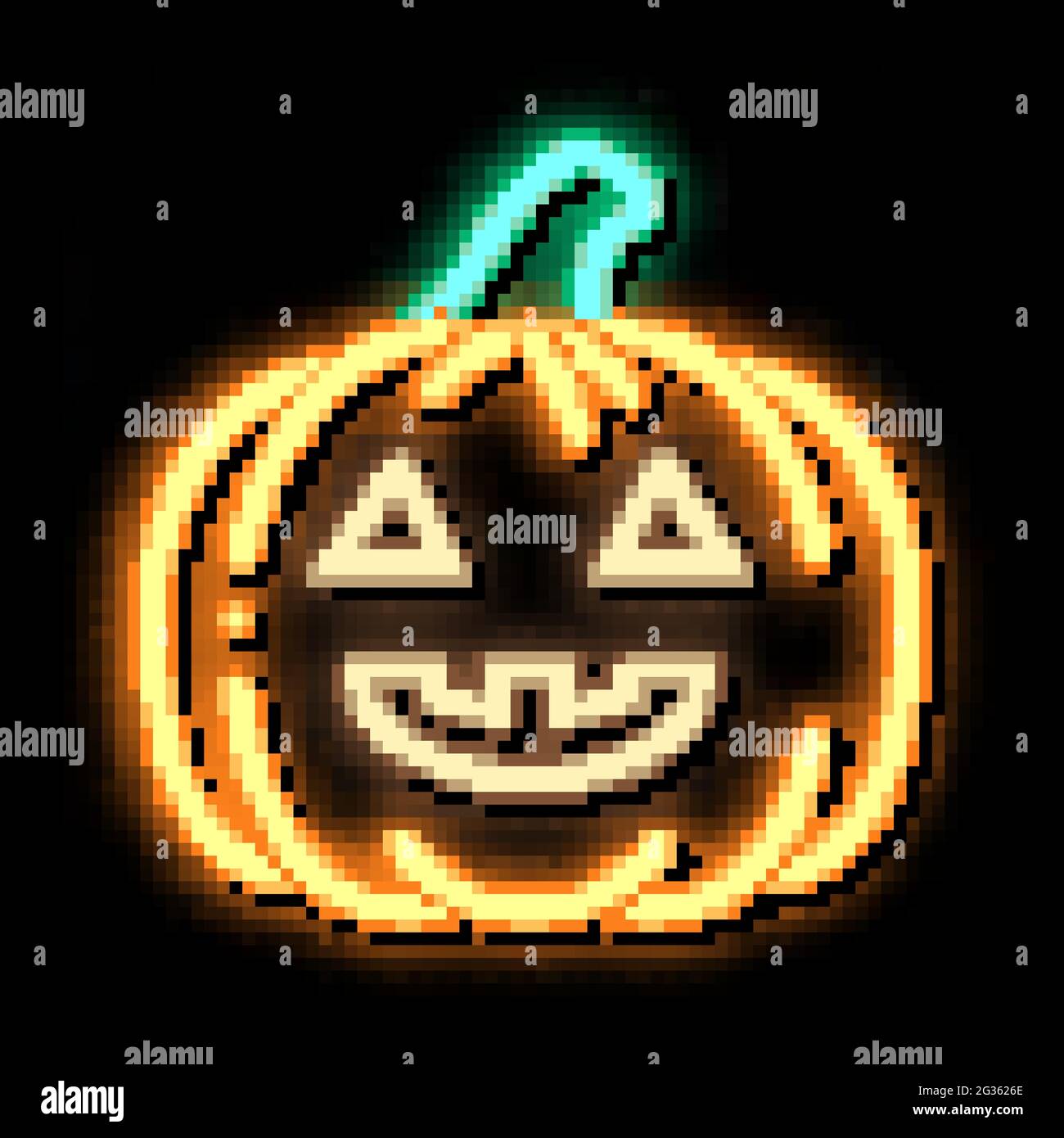 halloween pumpkin neon glow icon illustration Stock Vector Image & Art ...