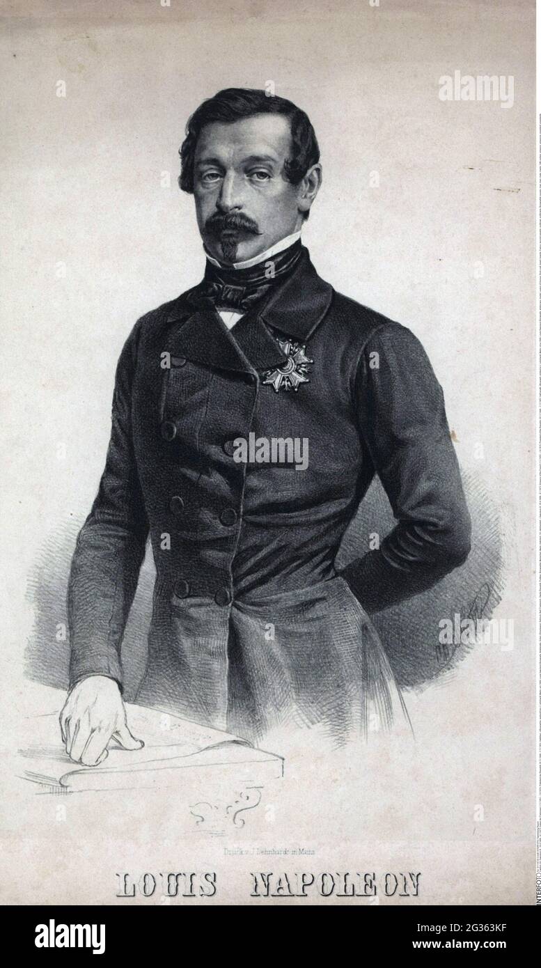 Napoleon III, 20.4.1808 - 9.1.1873, Emperor of the French 2.12.1852 - 2.9.1870, ADDITIONAL-RIGHTS-CLEARANCE-INFO-NOT-AVAILABLE Stock Photo