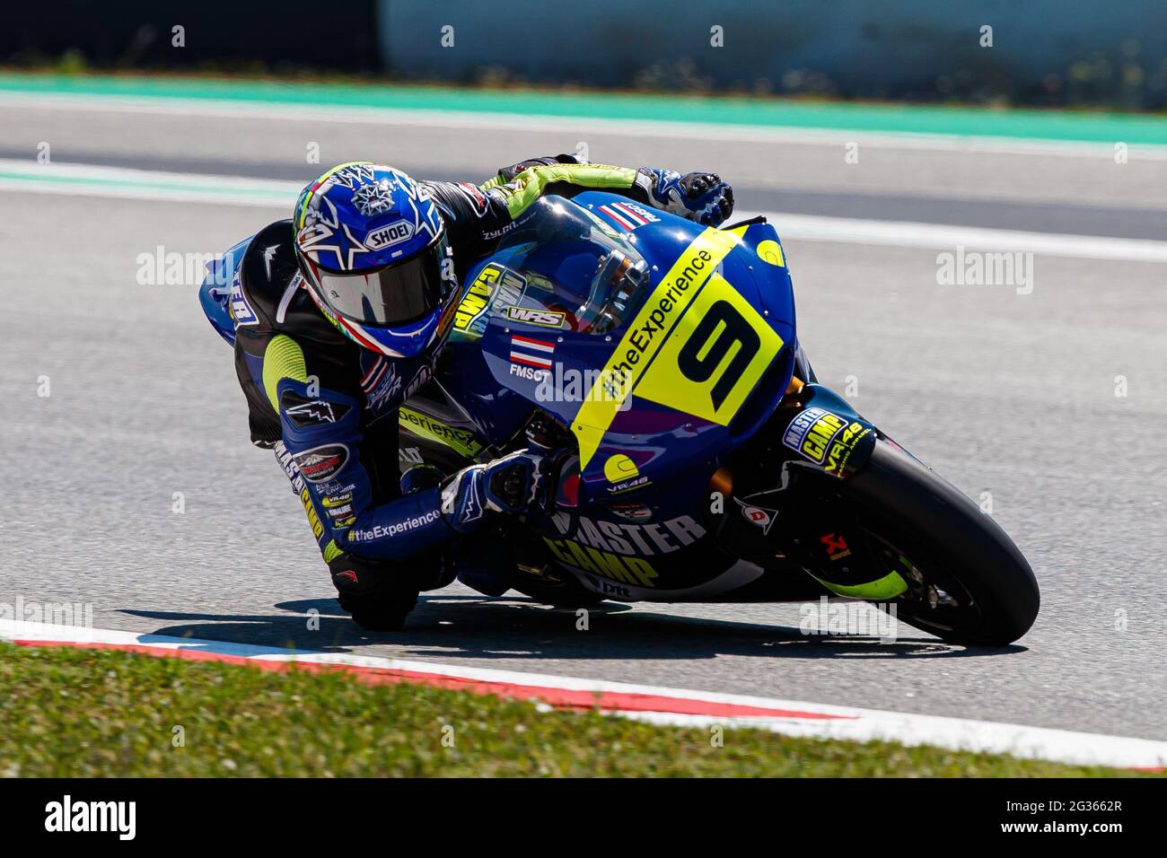 Montmelo, Barcelona, Spain. 13th June, 2021. Keminth Kubo from Thailand,  rider of Vr46 Master Camp Team with Kalex during the Moto 2 race of FIM CEV  Repsol Barcelona in Circuit Barcelona-Catalunya. Credit: