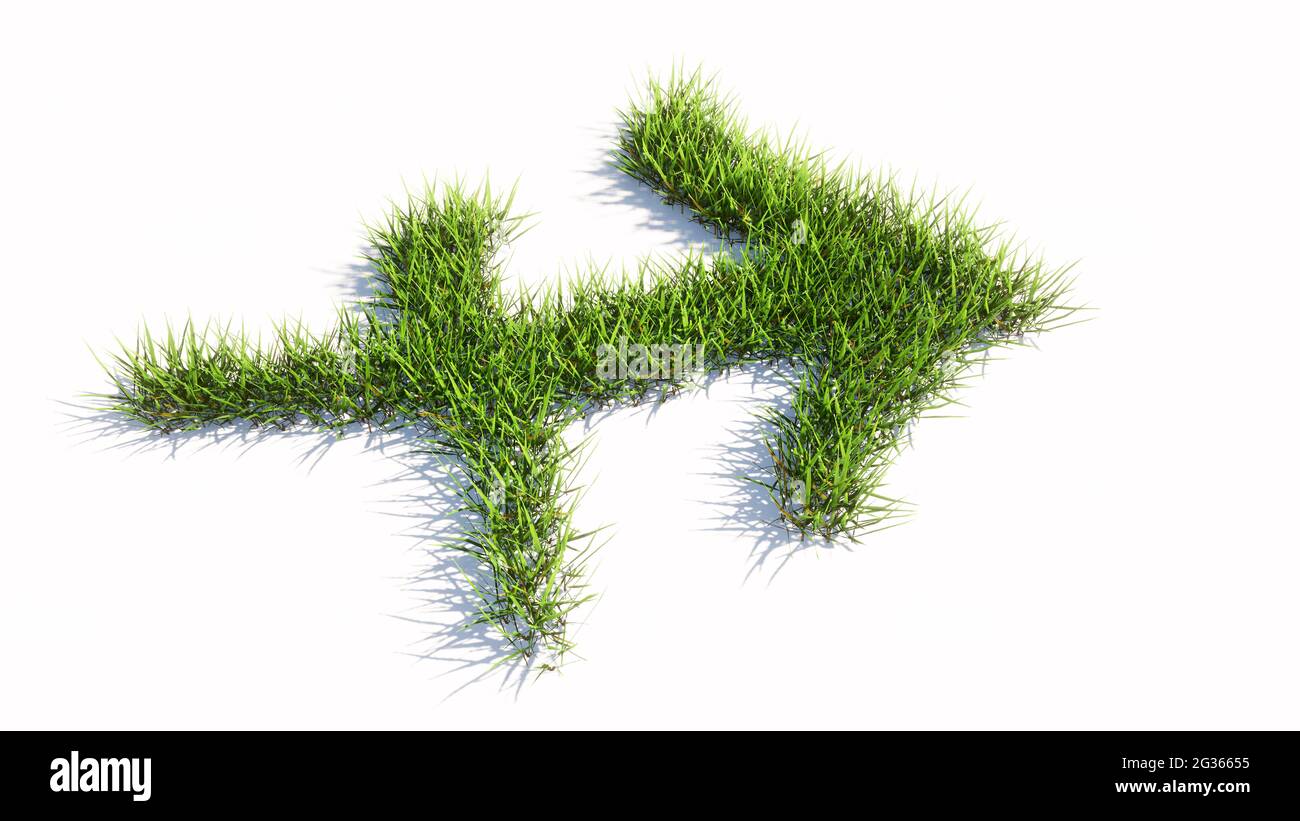 Concept or conceptual green summer lawn grass symbol shape isolated white background, sign of sagittarius zodiac sign. 3d illustration symbol for  eso Stock Photo