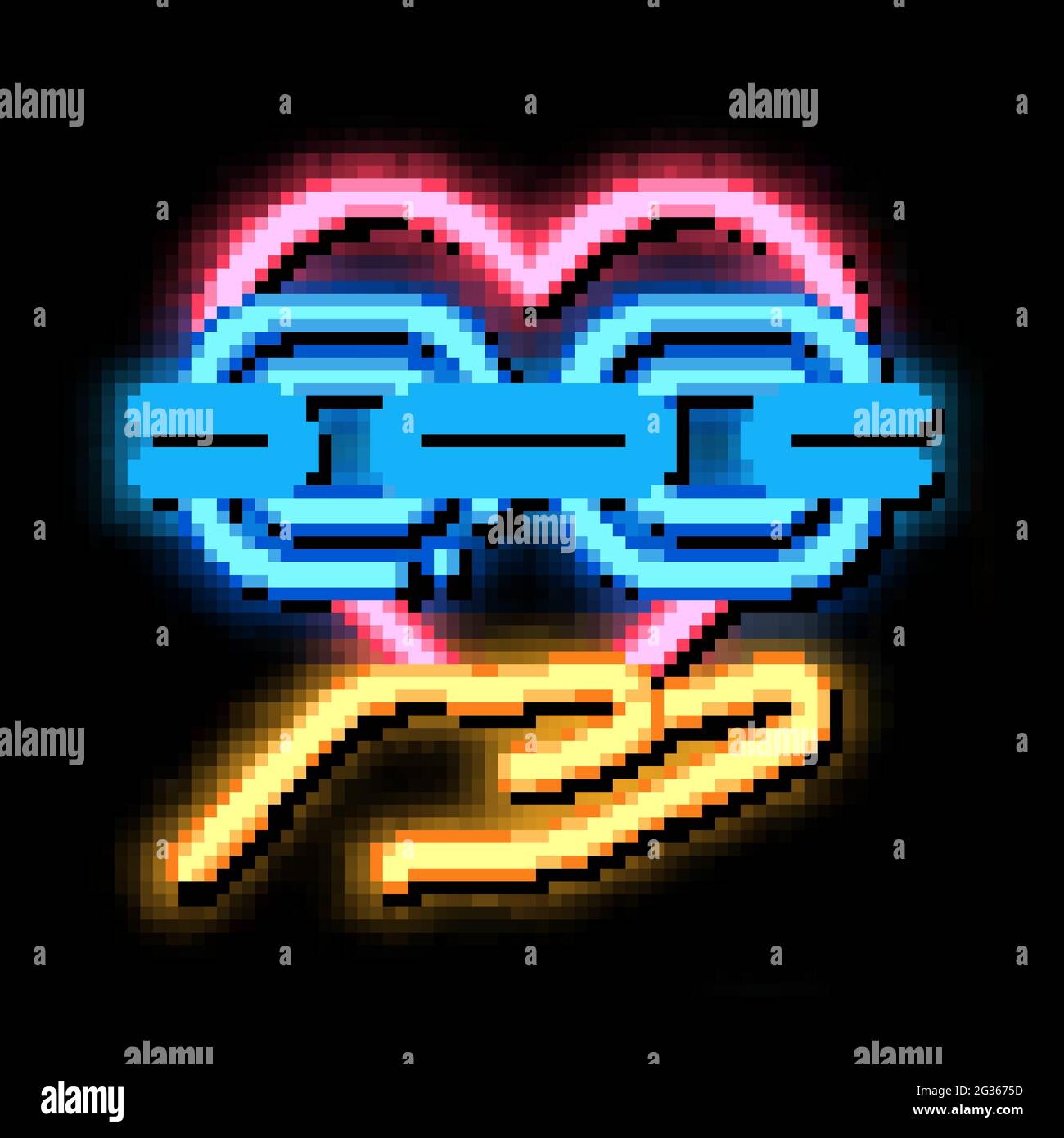 hand holding heart with chain neon glow icon illustration Stock Vector ...