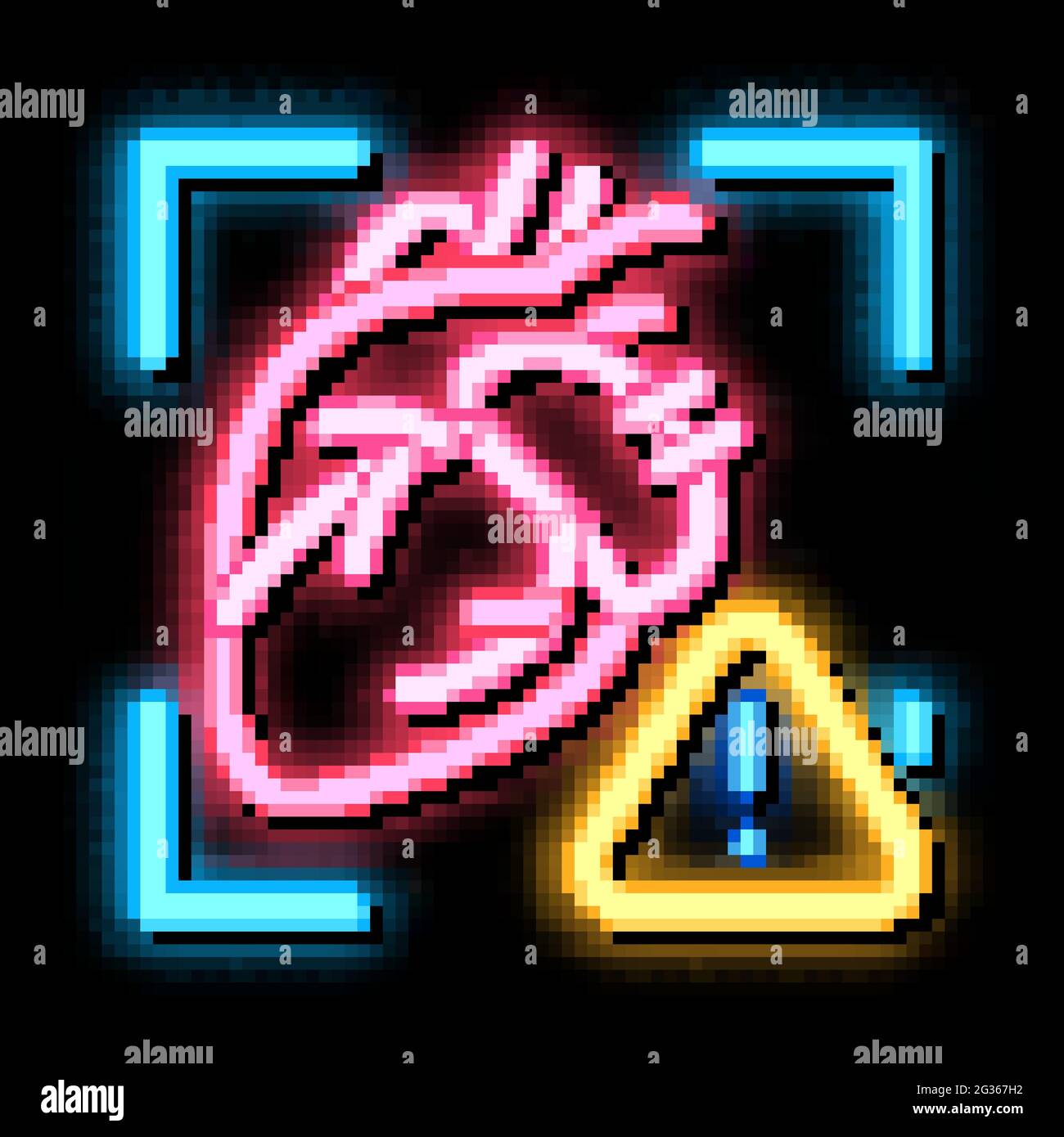 heart disease attention neon glow icon illustration Stock Vector Image ...