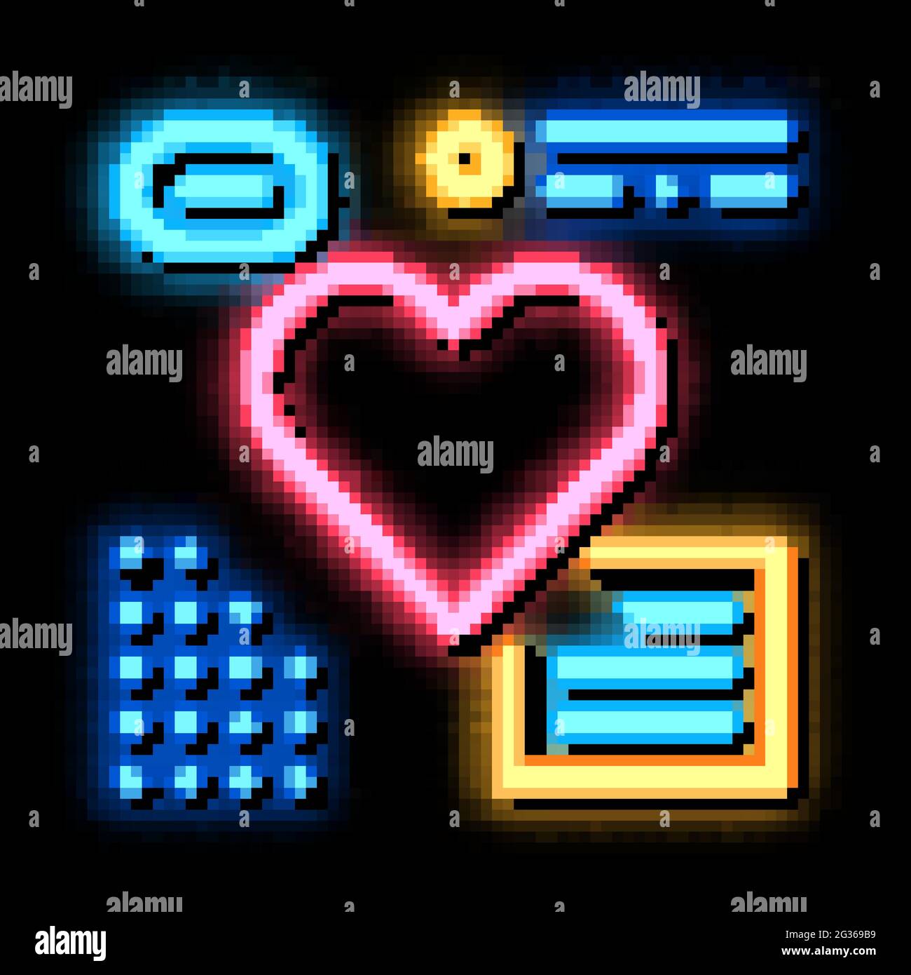 heart examination neon glow icon illustration Stock Vector Image & Art ...