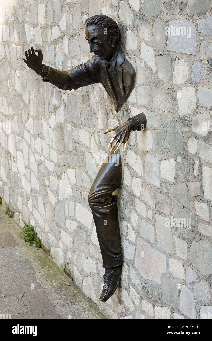 France, Paris, 18th District, sculpture of the Passe-Muraille