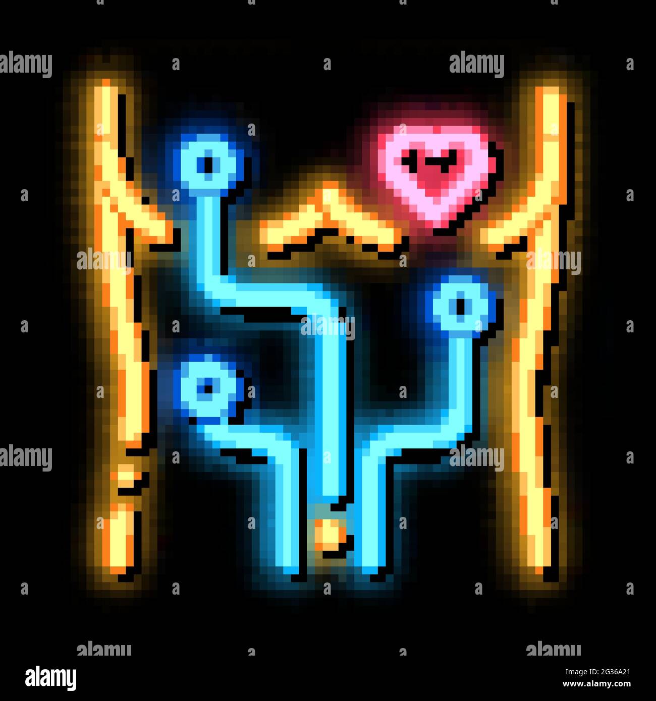 heart examination device neon glow icon illustration Stock Vector Image ...