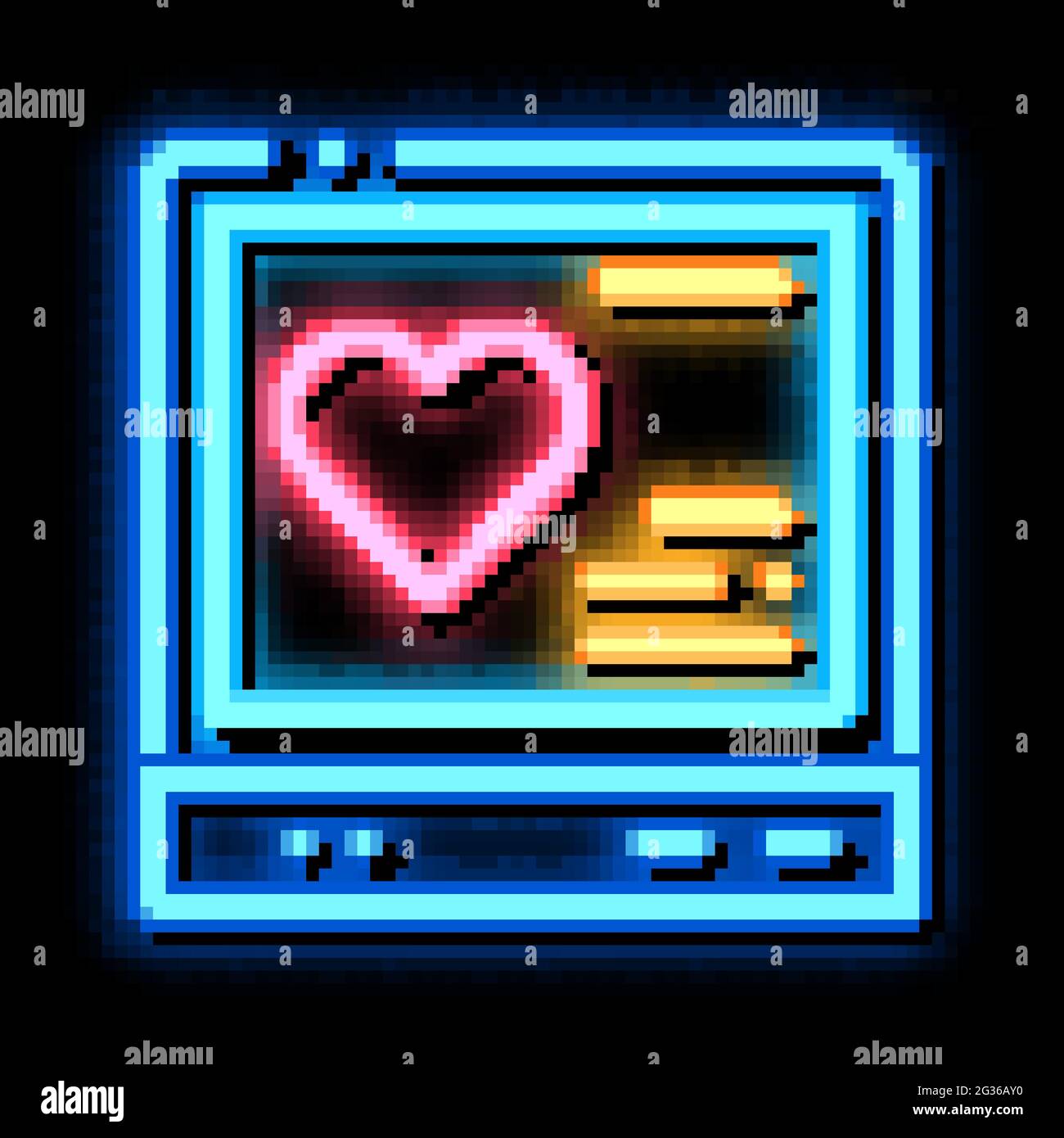 cardiogram gadget neon glow icon illustration Stock Vector Image & Art ...